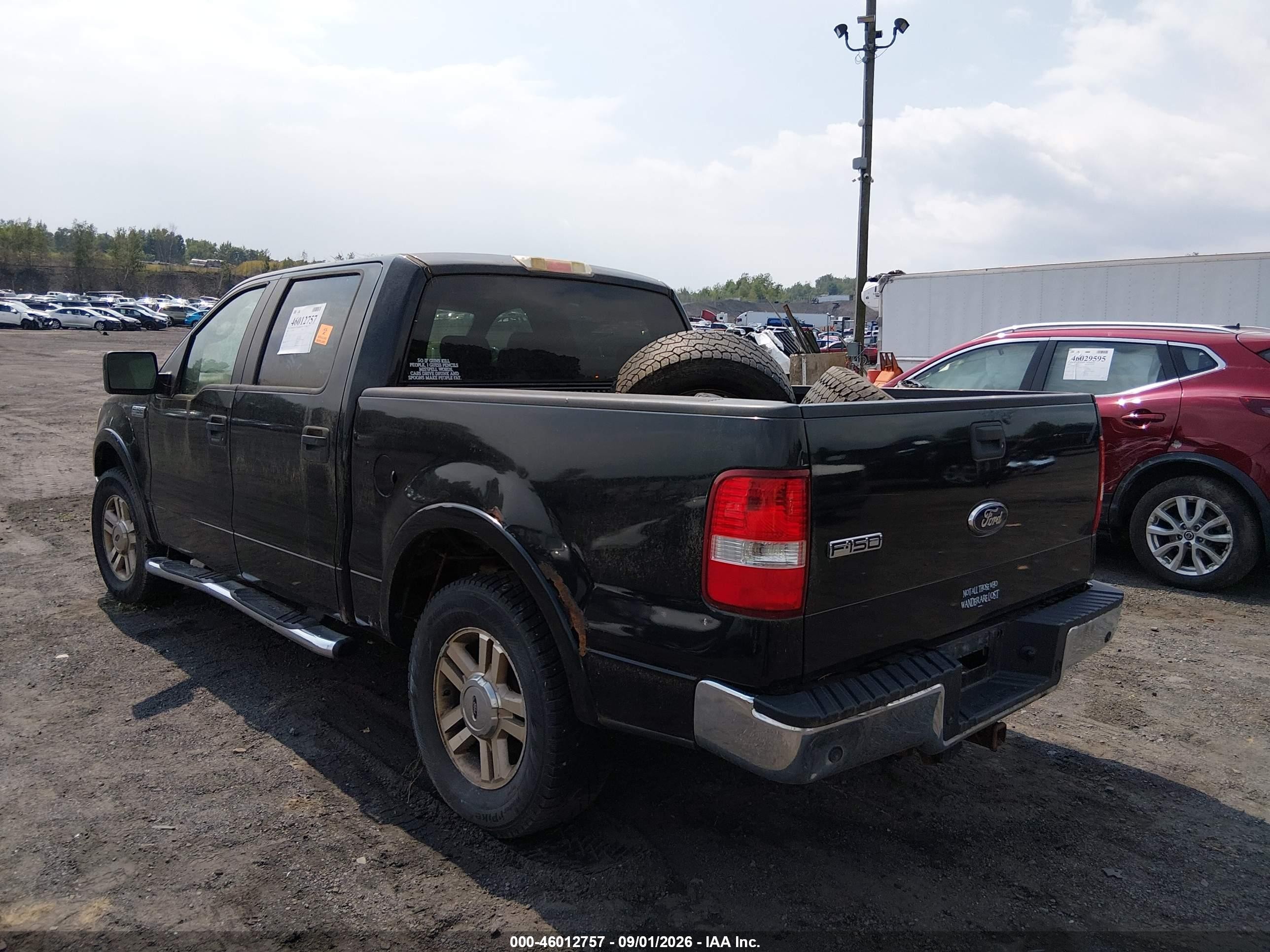 2008 Ford F-150 Lariat Black vin: 1FTPW14578FB83446