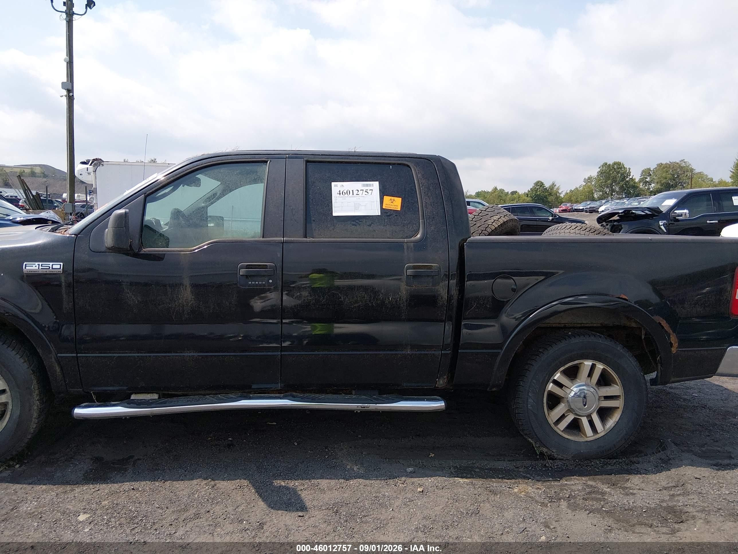 2008 Ford F-150 Lariat Black vin: 1FTPW14578FB83446