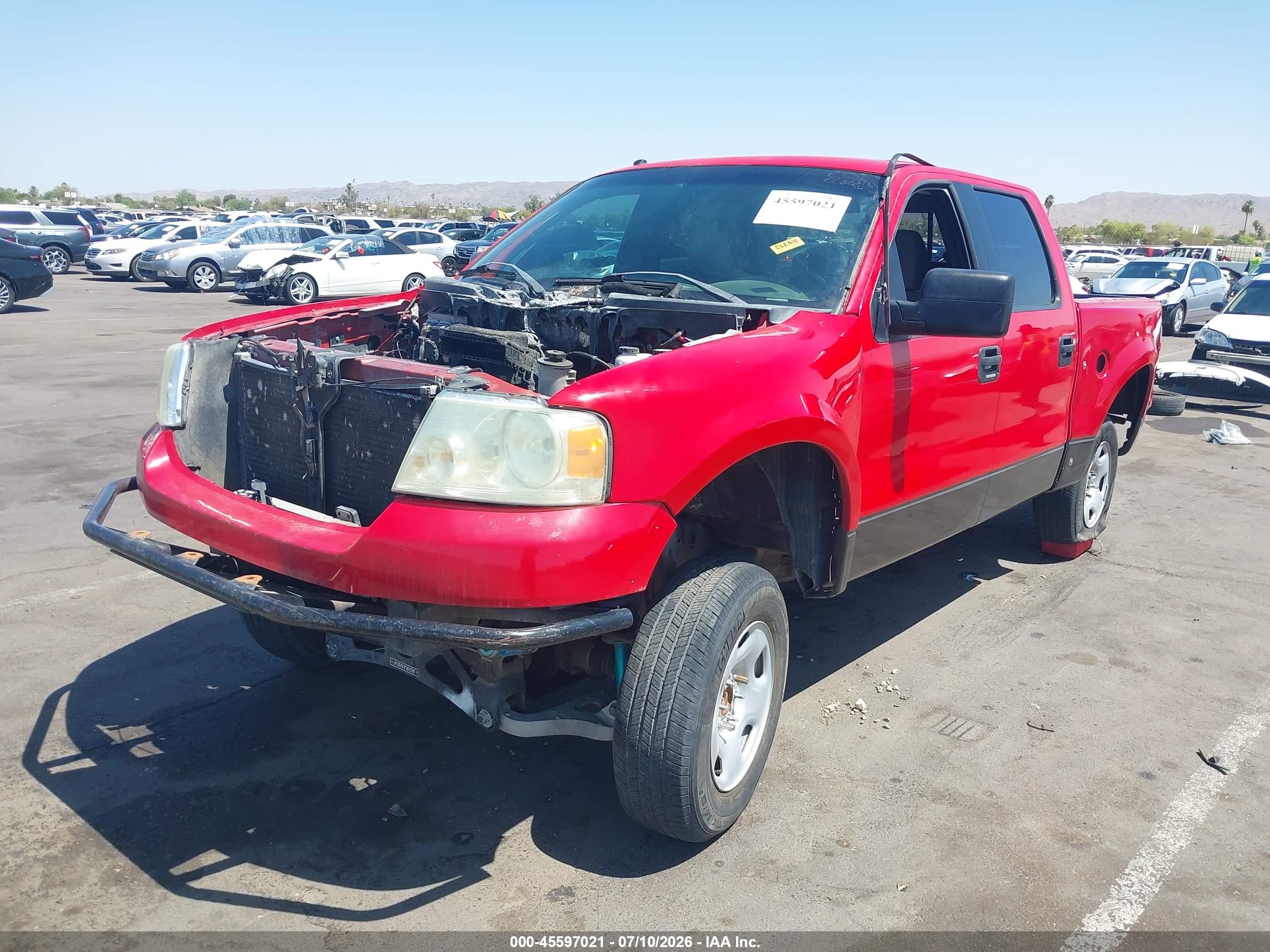 2007 Ford F-150 Fx4/lariat/xlt Red vin: 1FTPW14587KC77714