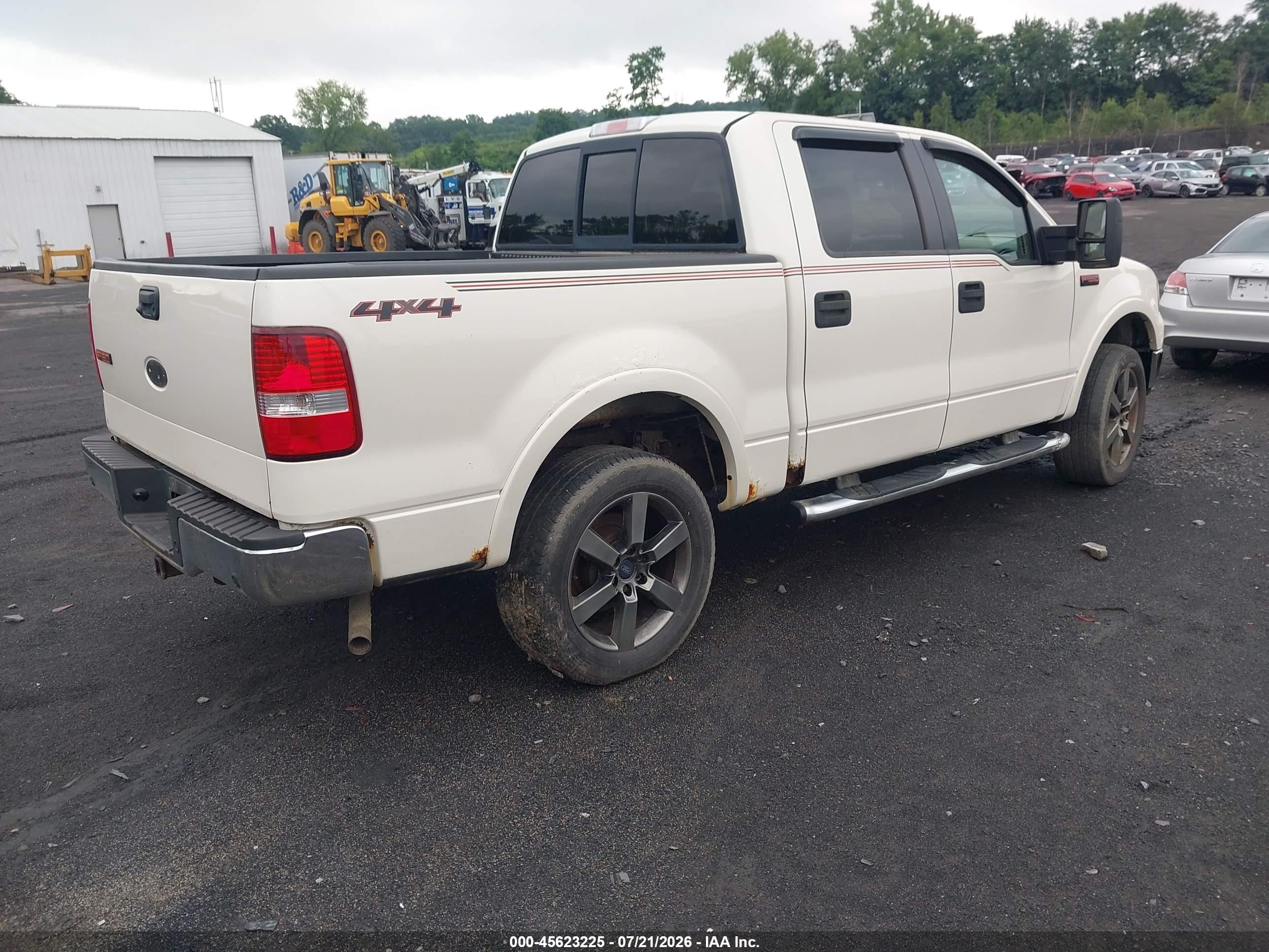 2008 Ford F-150 Lariat White vin: 1FTPW14588FA41199