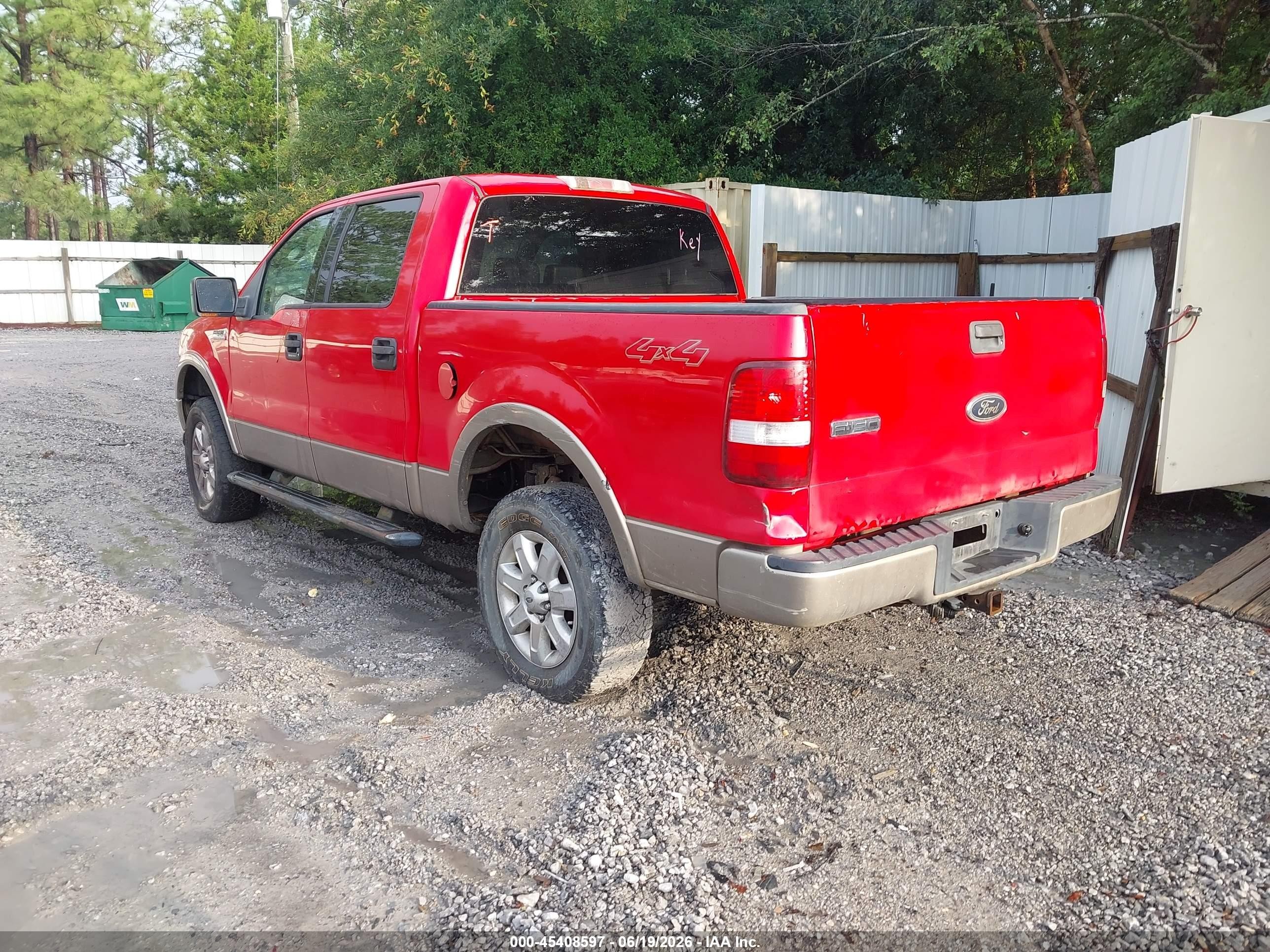 2004 Ford F-150 Fx4/lariat/xlt Red vin: 1FTPW14594KB00536