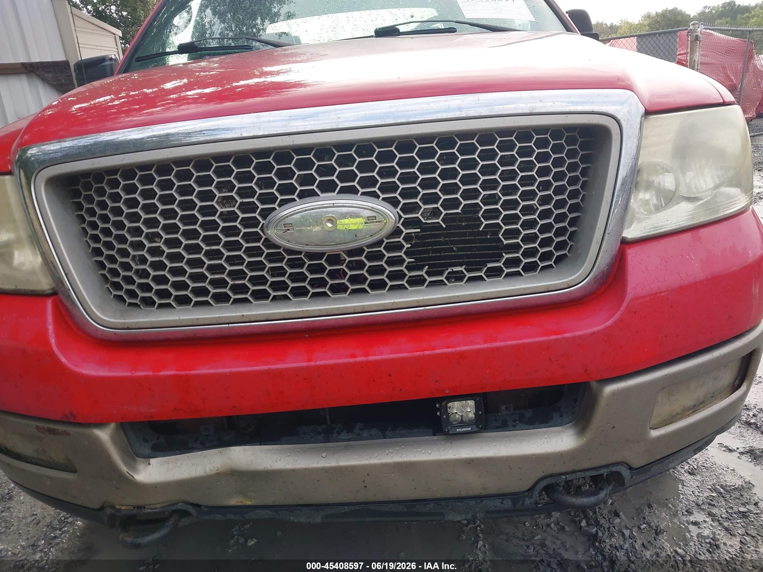 2004 Ford F-150 Fx4/lariat/xlt Red vin: 1FTPW14594KB00536