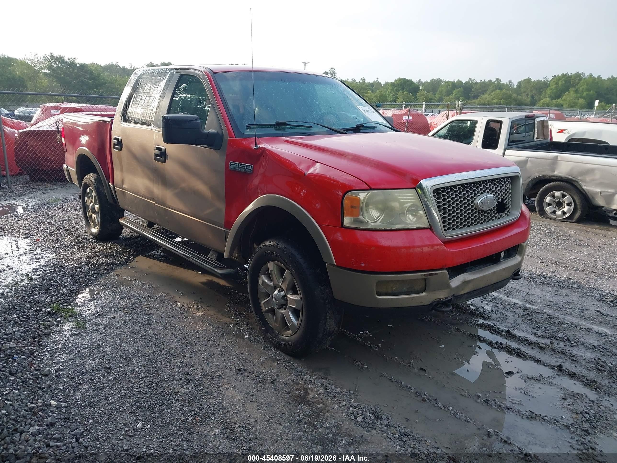 2004 Ford F-150 Fx4/lariat/xlt Red vin: 1FTPW14594KB00536