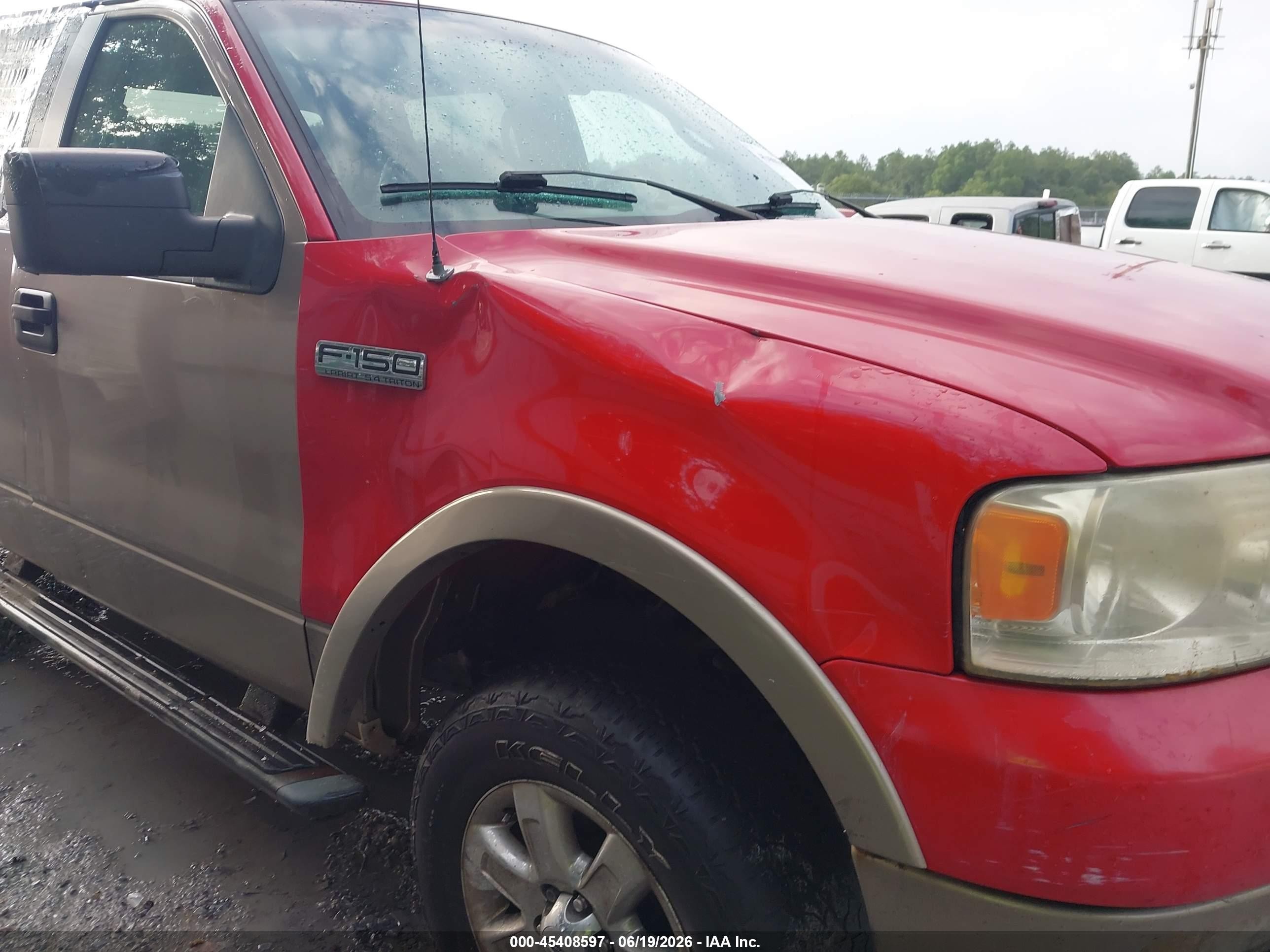 2004 Ford F-150 Fx4/lariat/xlt Red vin: 1FTPW14594KB00536