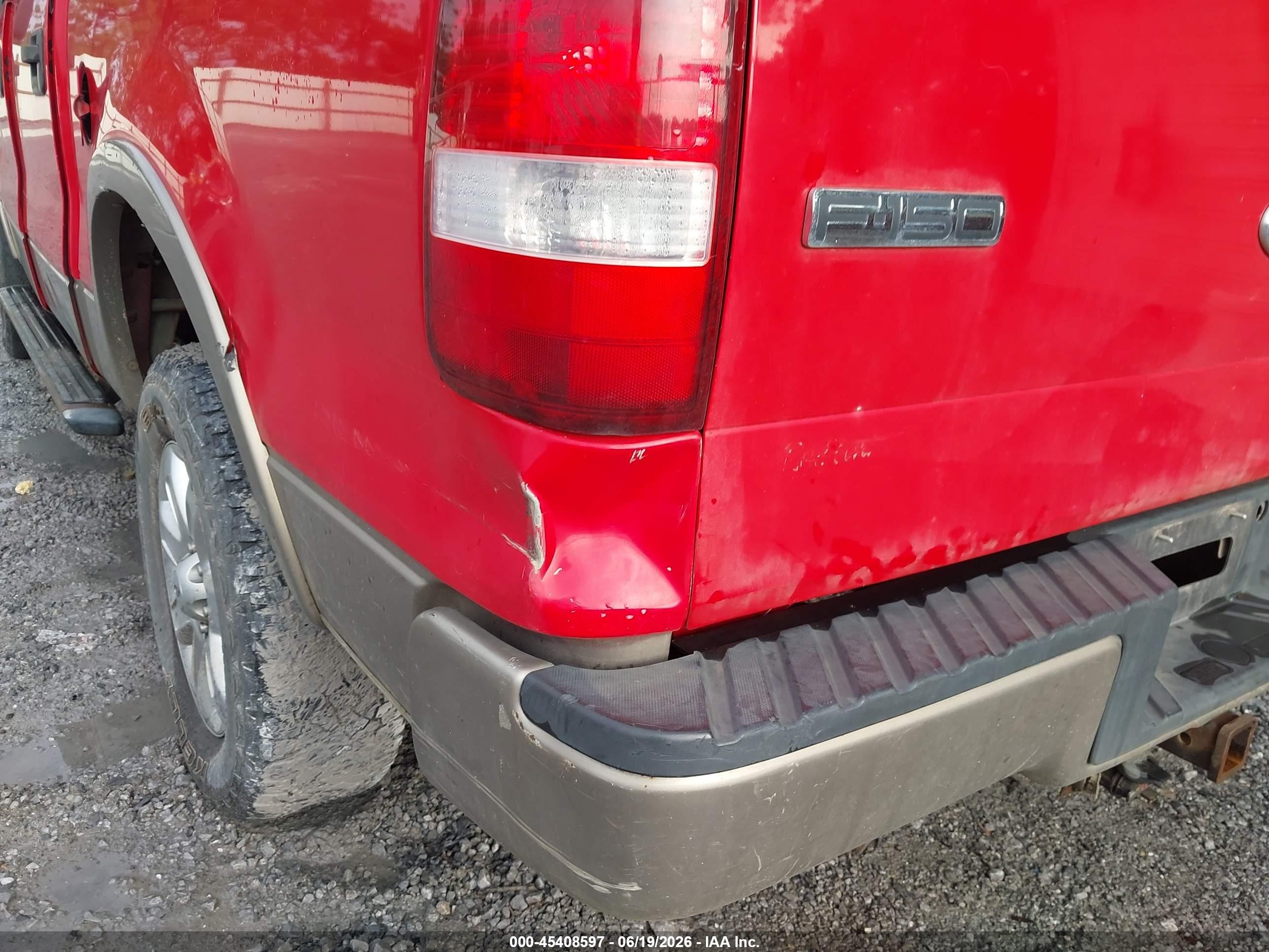 2004 Ford F-150 Fx4/lariat/xlt Red vin: 1FTPW14594KB00536