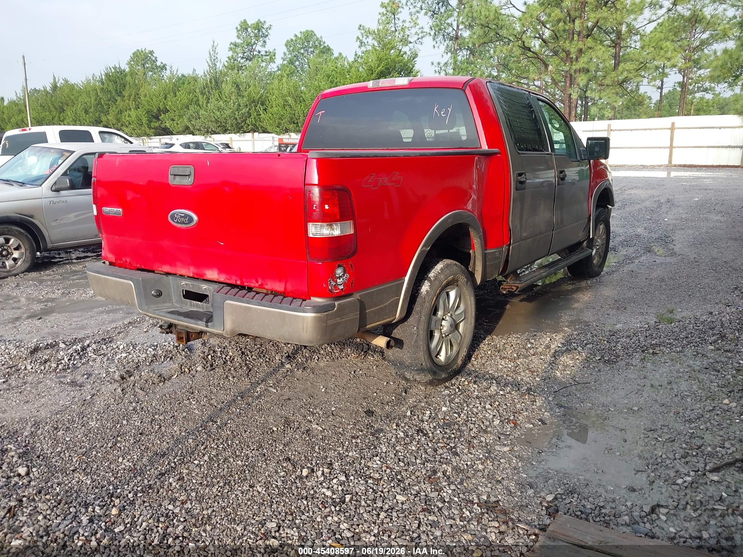 2004 Ford F-150 Fx4/lariat/xlt Red vin: 1FTPW14594KB00536