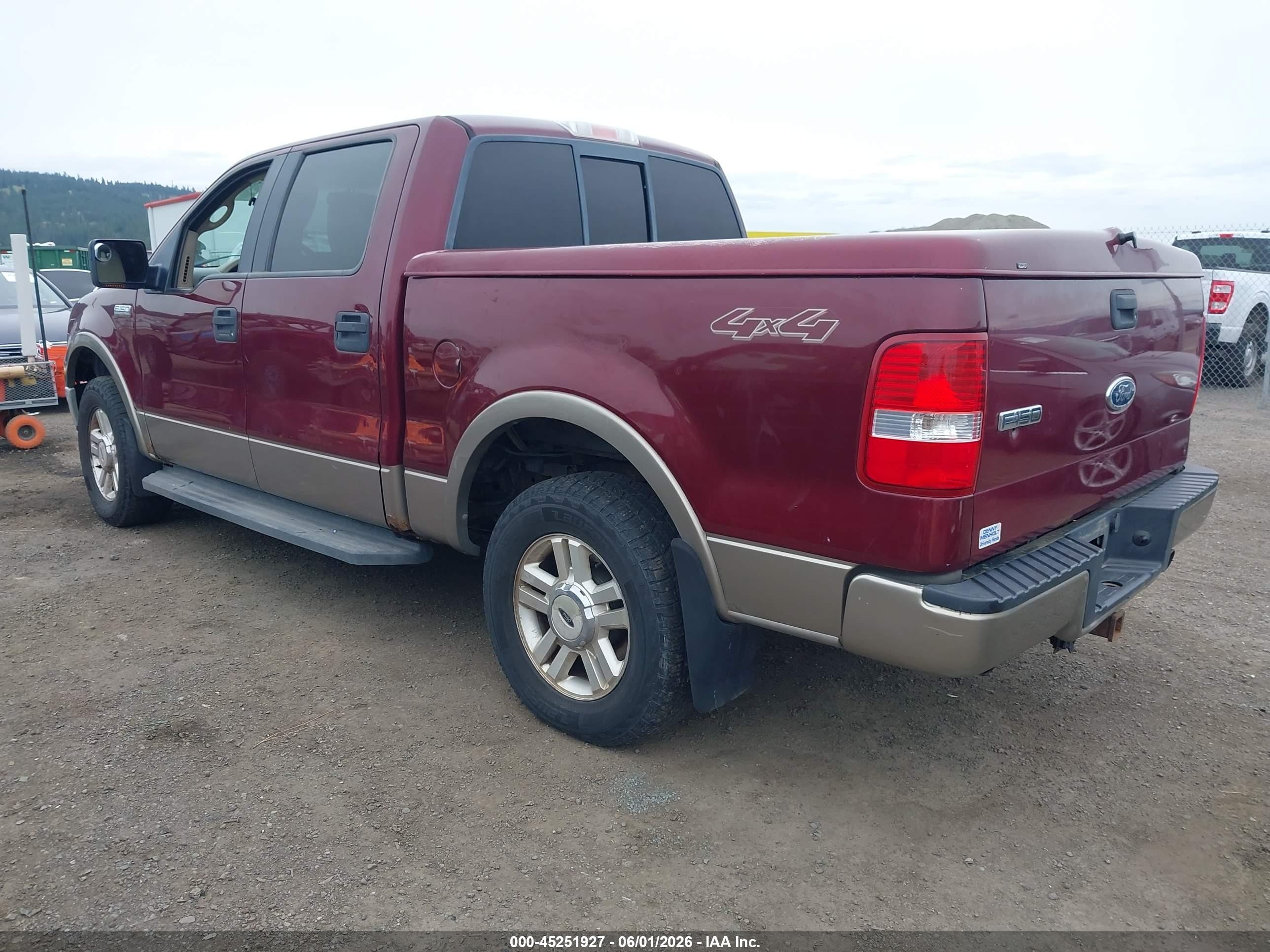 2004 Ford F-150 Fx4/lariat/xlt Burgundy vin: 1FTPW14594KC29019
