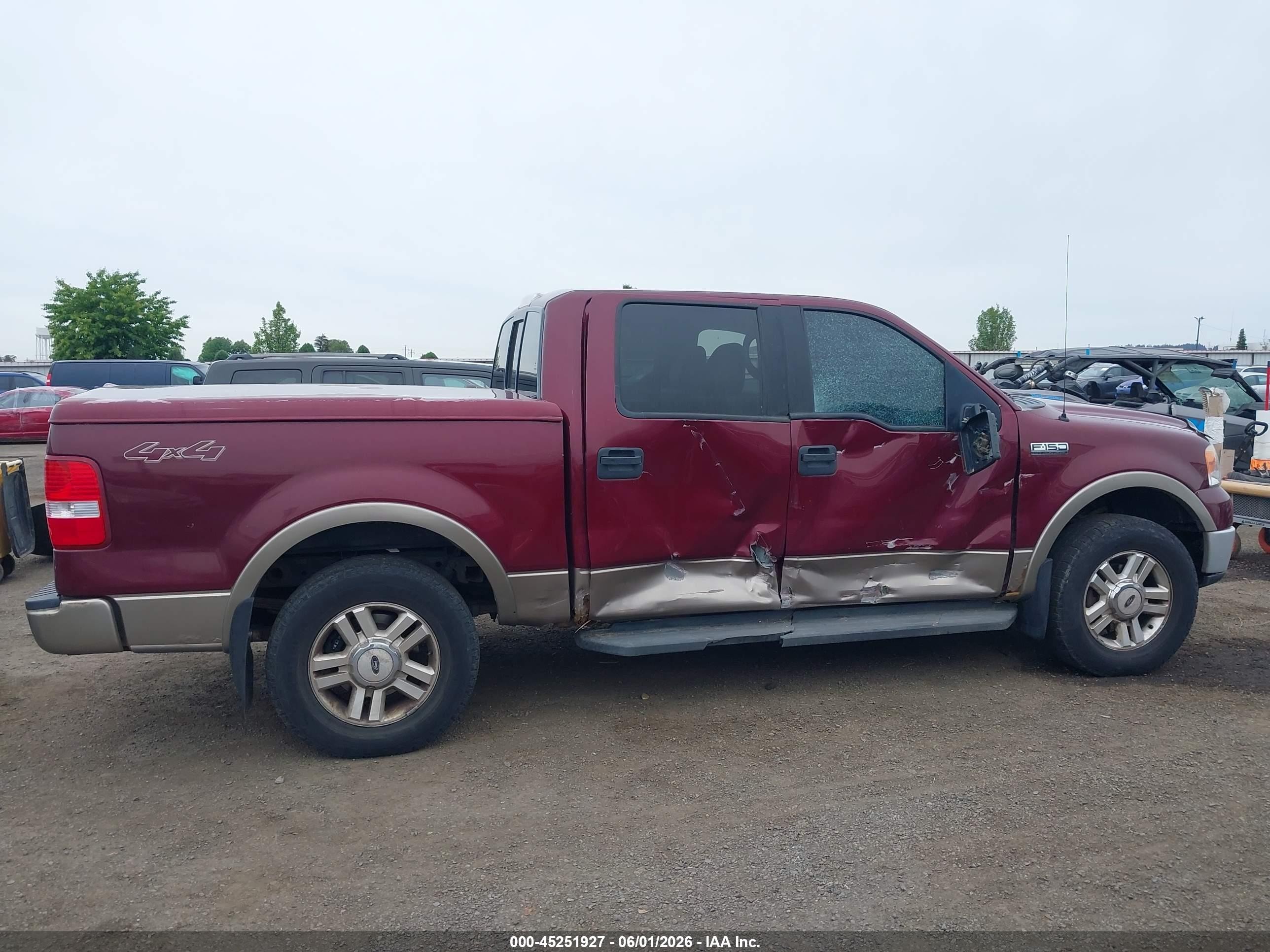 2004 Ford F-150 Fx4/lariat/xlt Burgundy vin: 1FTPW14594KC29019
