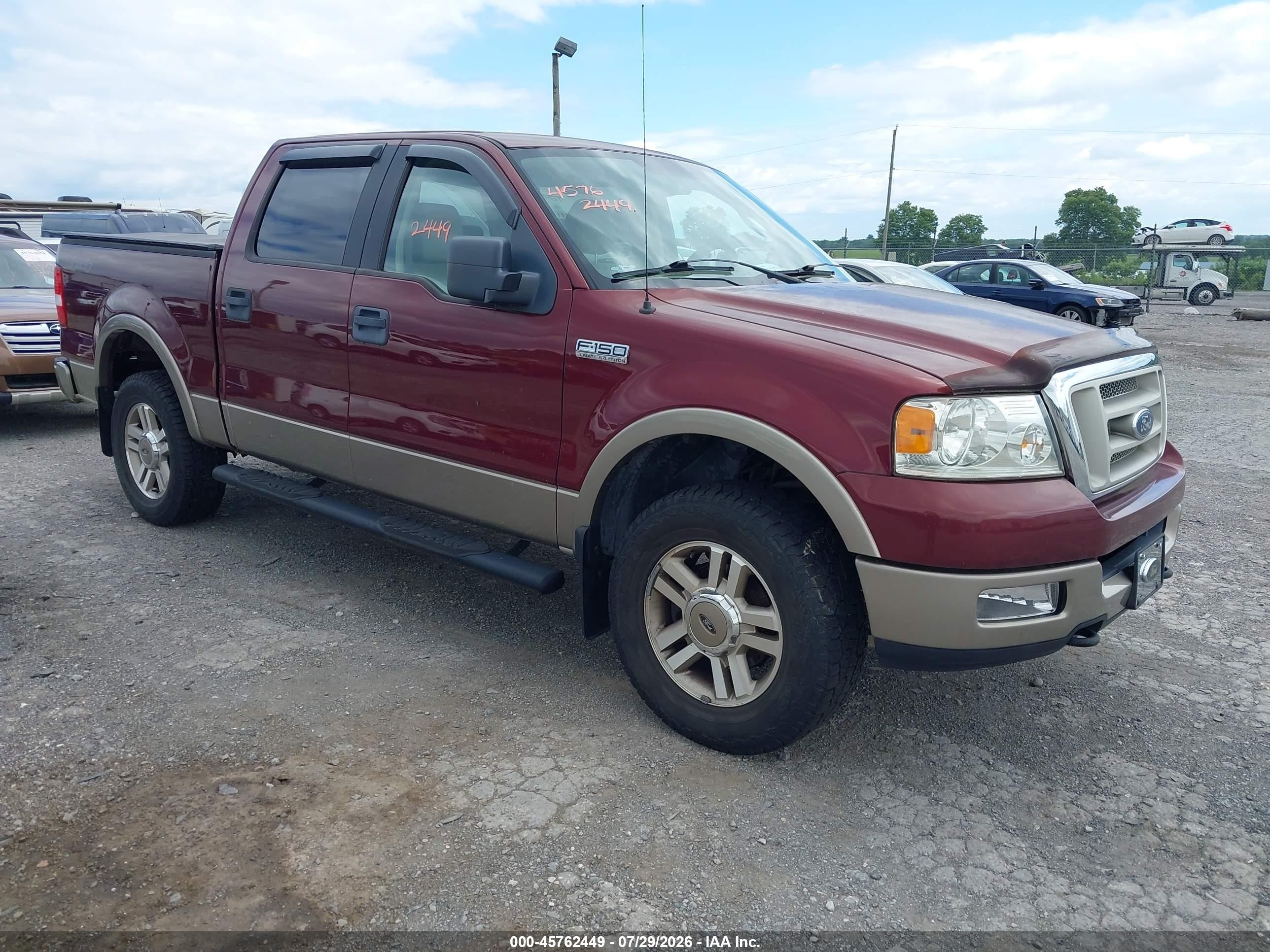 2005 Ford F-150 Fx4/lariat/xlt Maroon vin: 1FTPW14595FA53339