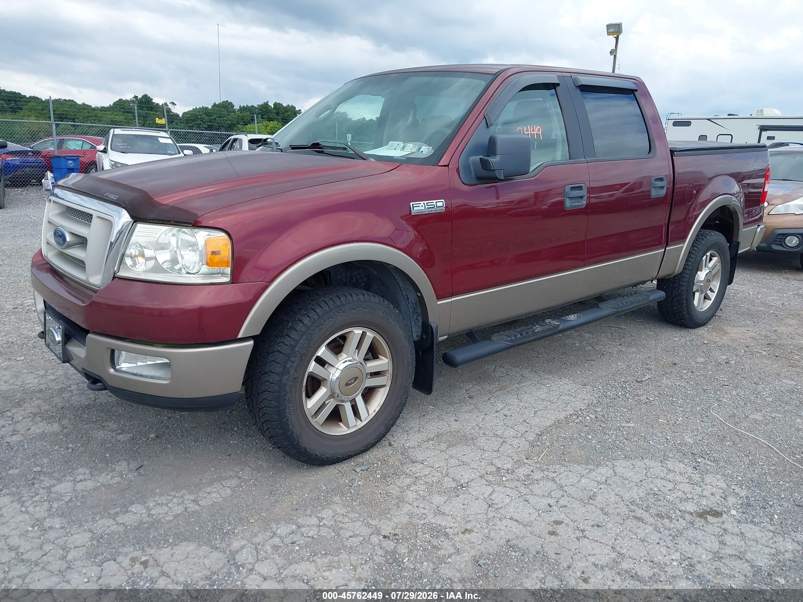 2005 Ford F-150 Fx4/lariat/xlt Maroon vin: 1FTPW14595FA53339