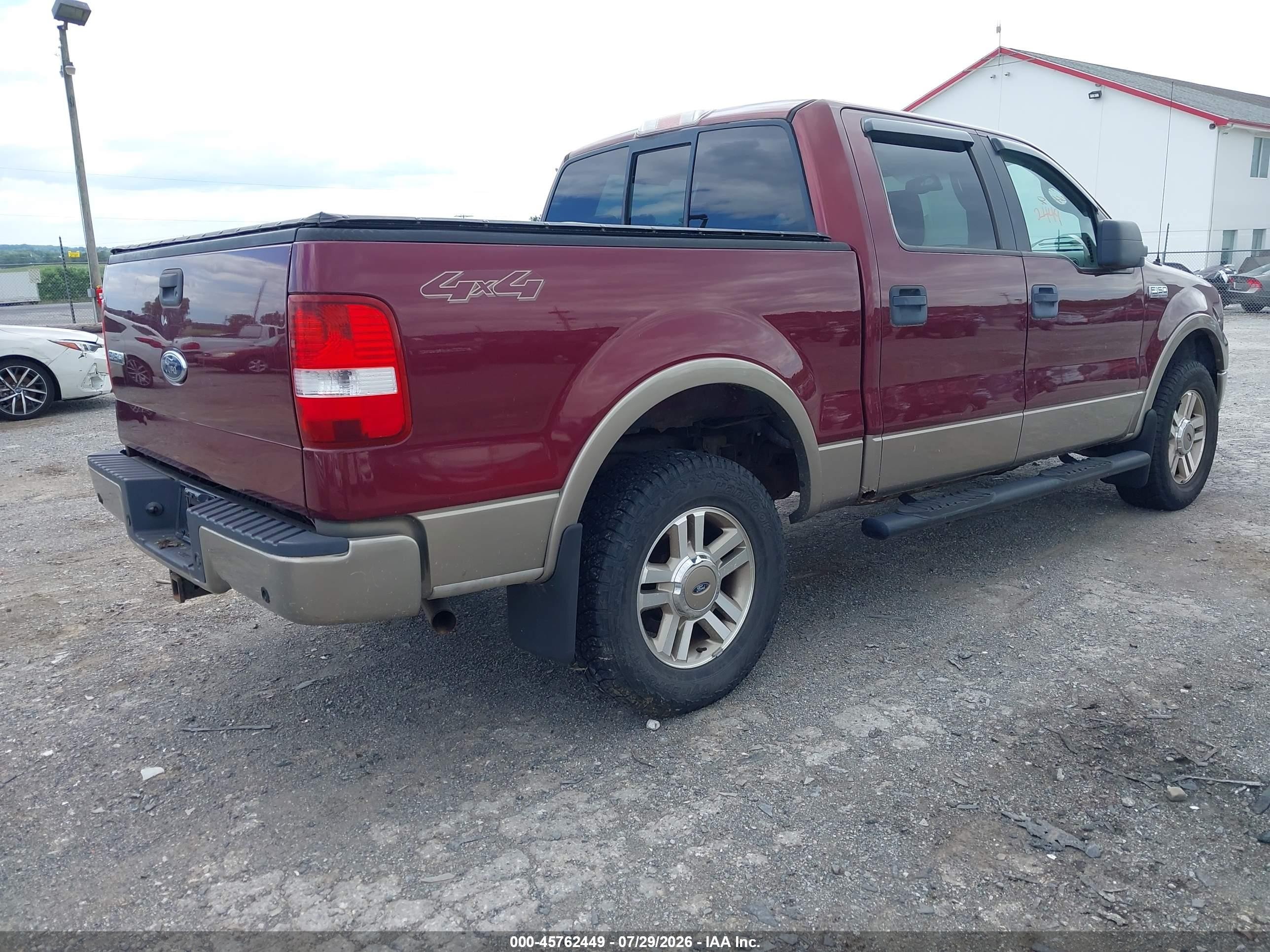 2005 Ford F-150 Fx4/lariat/xlt Maroon vin: 1FTPW14595FA53339