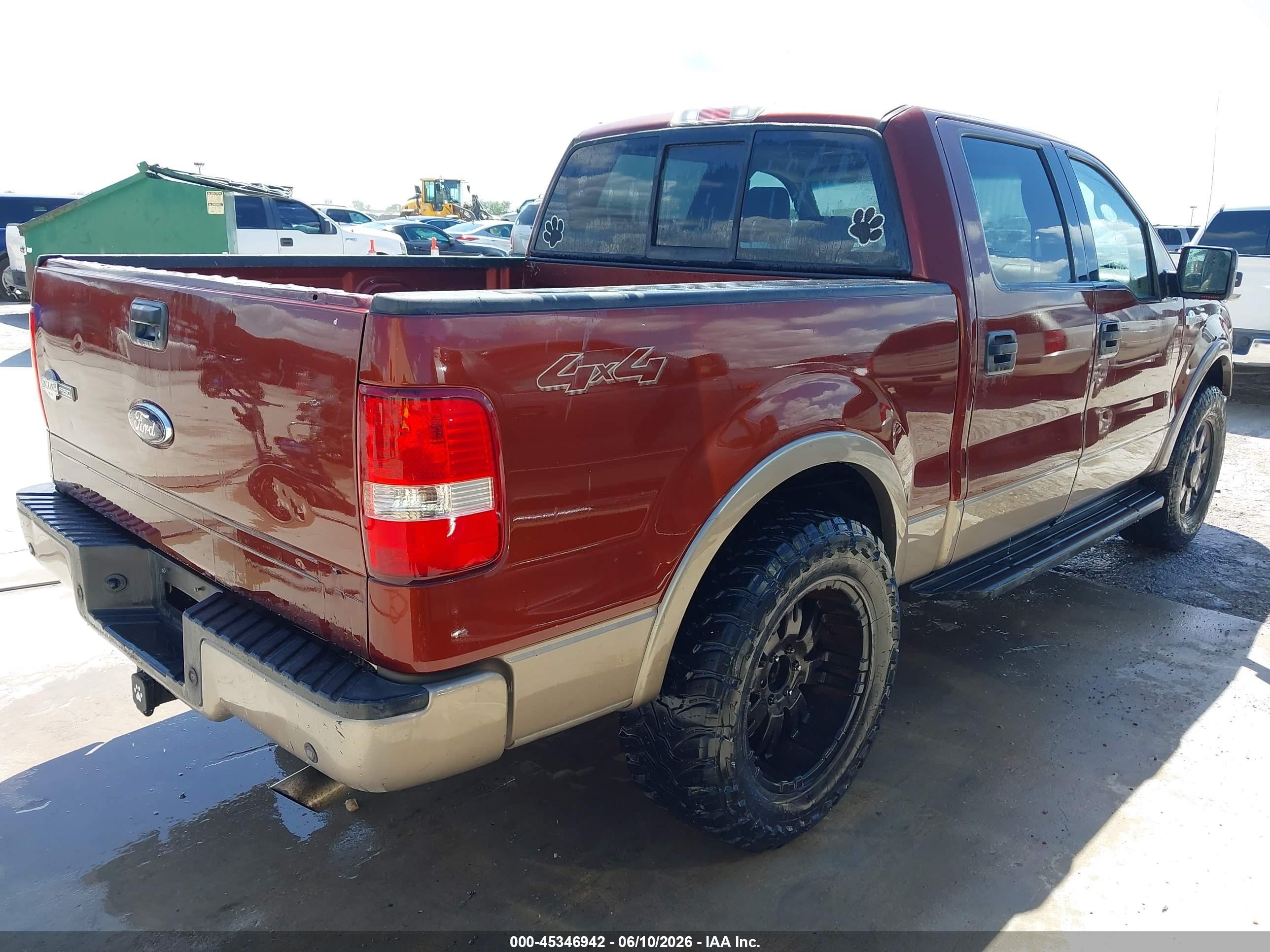 2005 Ford F-150 Fx4/lariat/xlt Maroon vin: 1FTPW14595KE63579