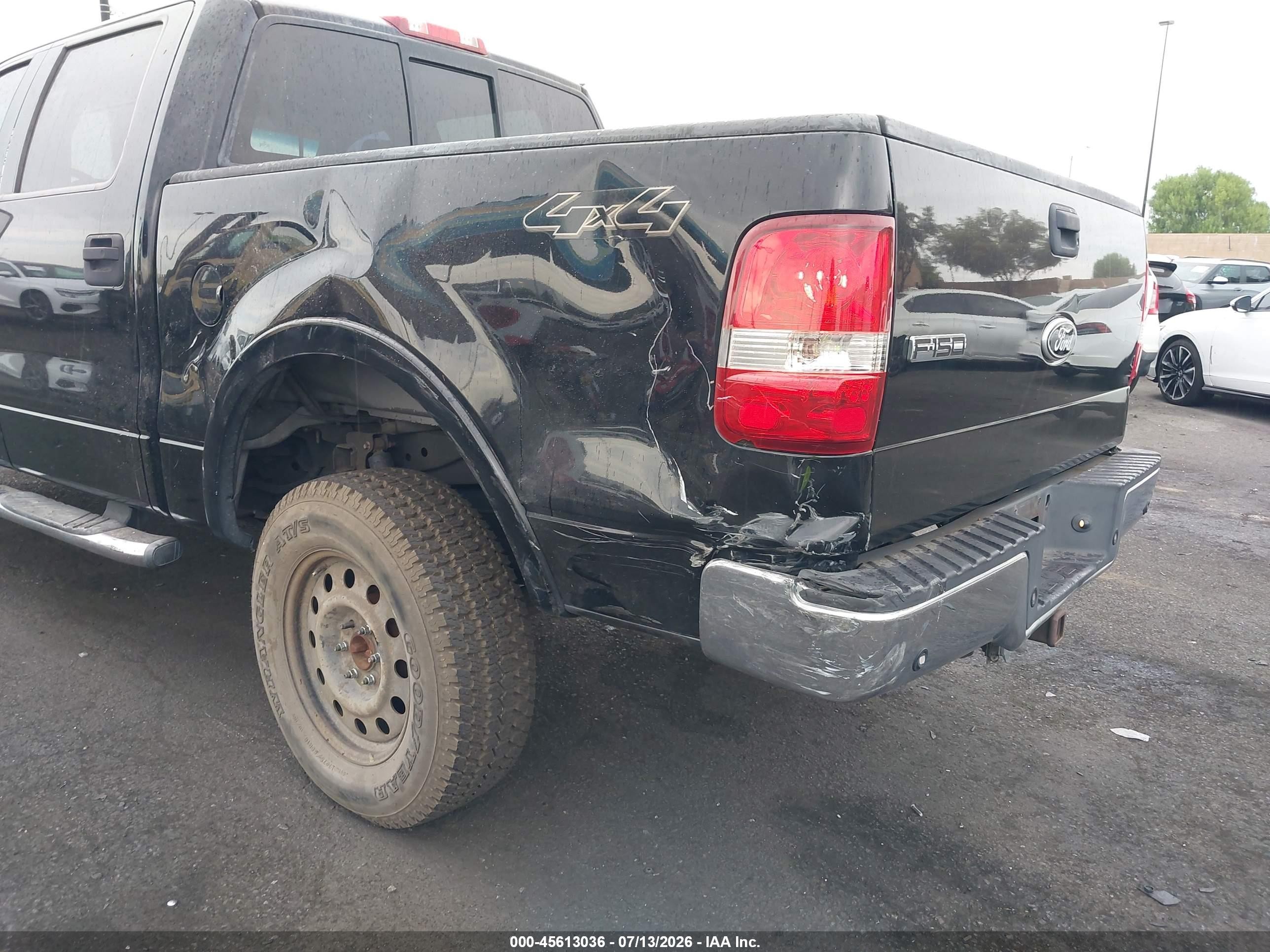 2006 Ford F-150 Fx4/lariat/xlt Black vin: 1FTPW14596KA66780