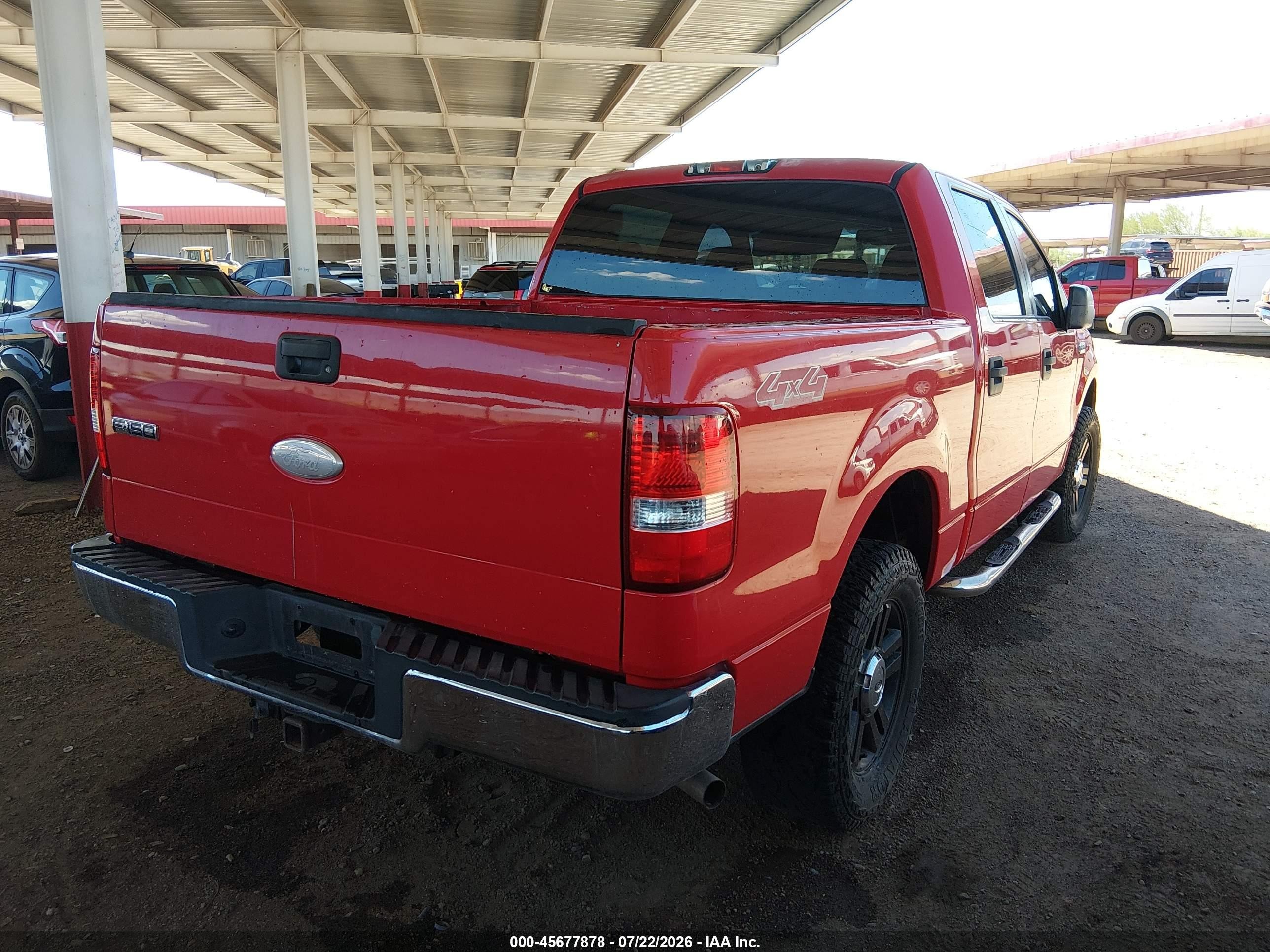2007 Ford F-150 Fx4/lariat/xlt Red vin: 1FTPW14597KD23163