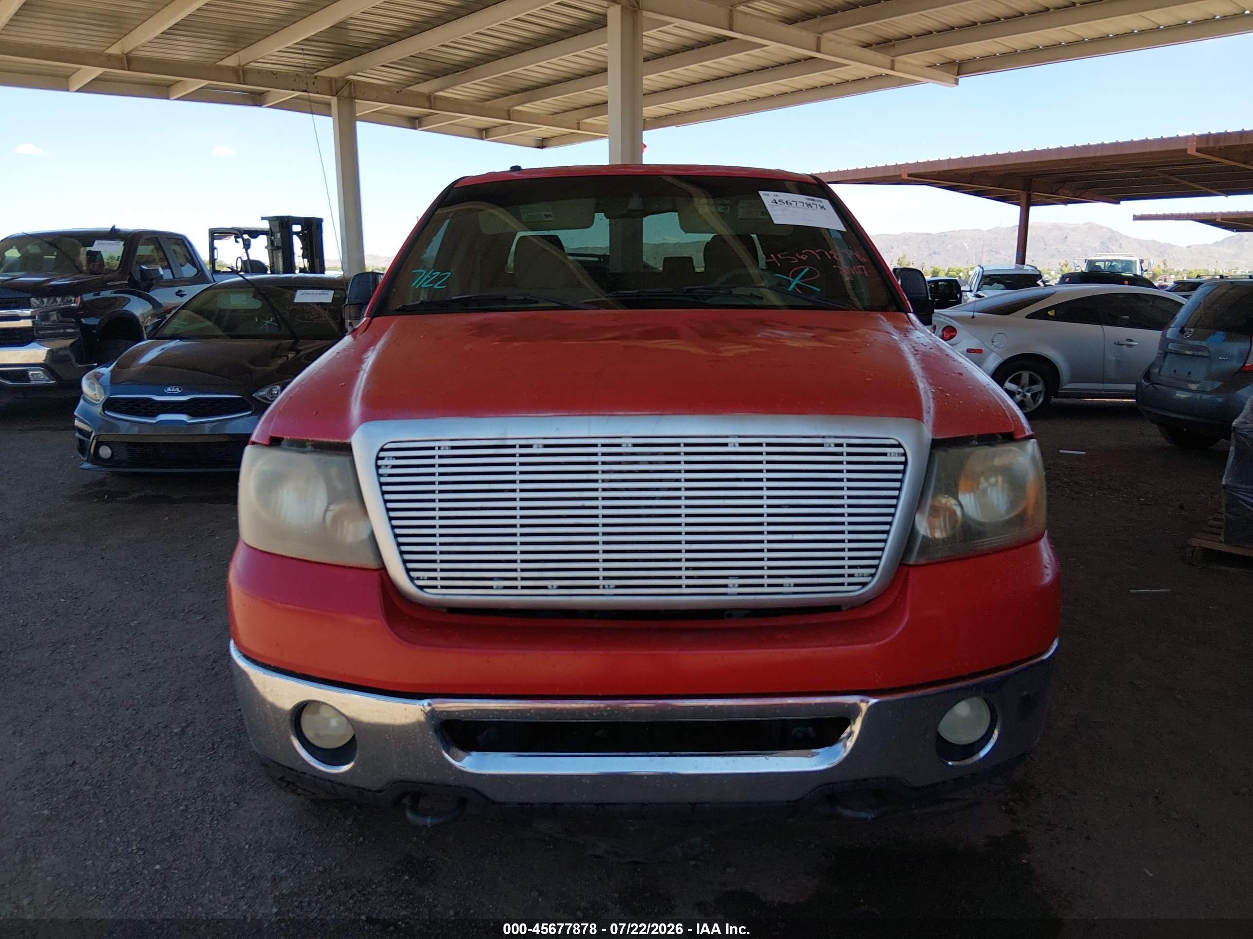2007 Ford F-150 Fx4/lariat/xlt Red vin: 1FTPW14597KD23163