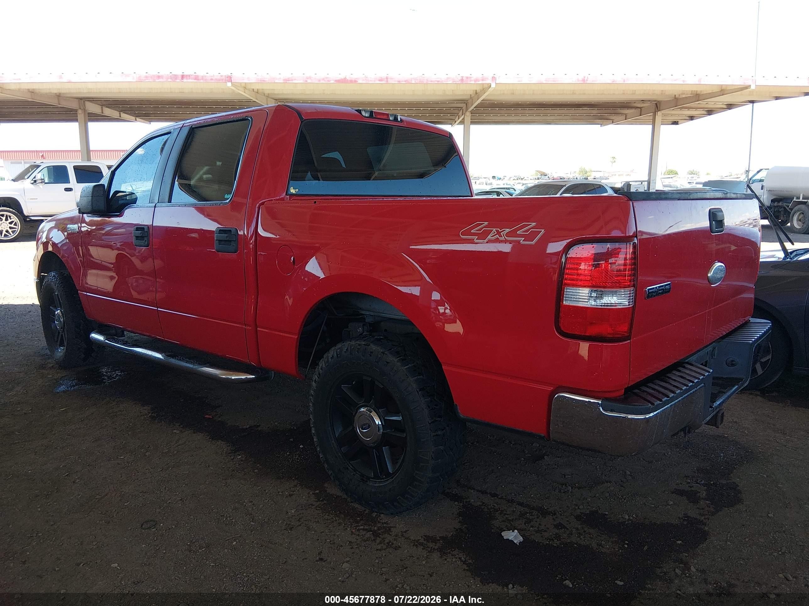 2007 Ford F-150 Fx4/lariat/xlt Red vin: 1FTPW14597KD23163