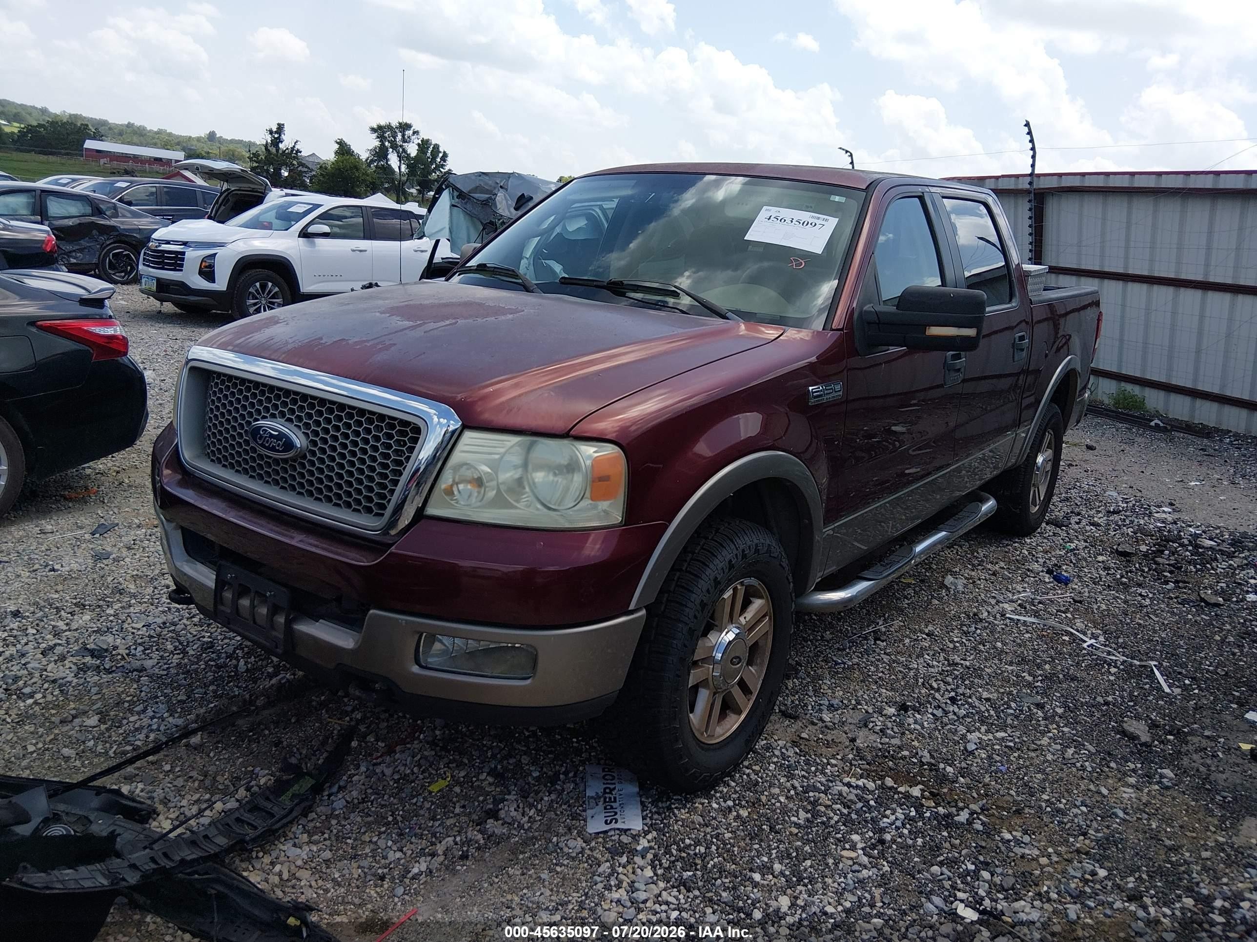2005 Ford F-150 Fx4/lariat/xlt Maroon vin: 1FTPW145X5FA65841