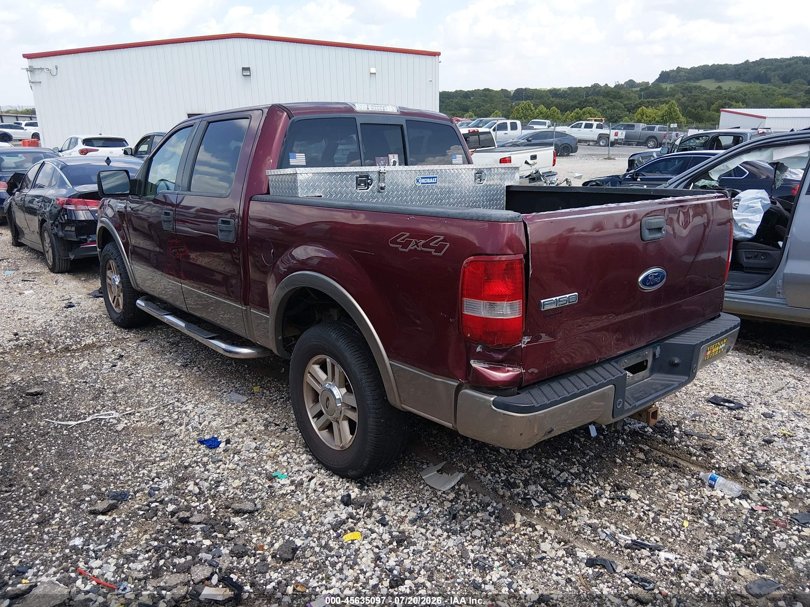 2005 Ford F-150 Fx4/lariat/xlt Maroon vin: 1FTPW145X5FA65841