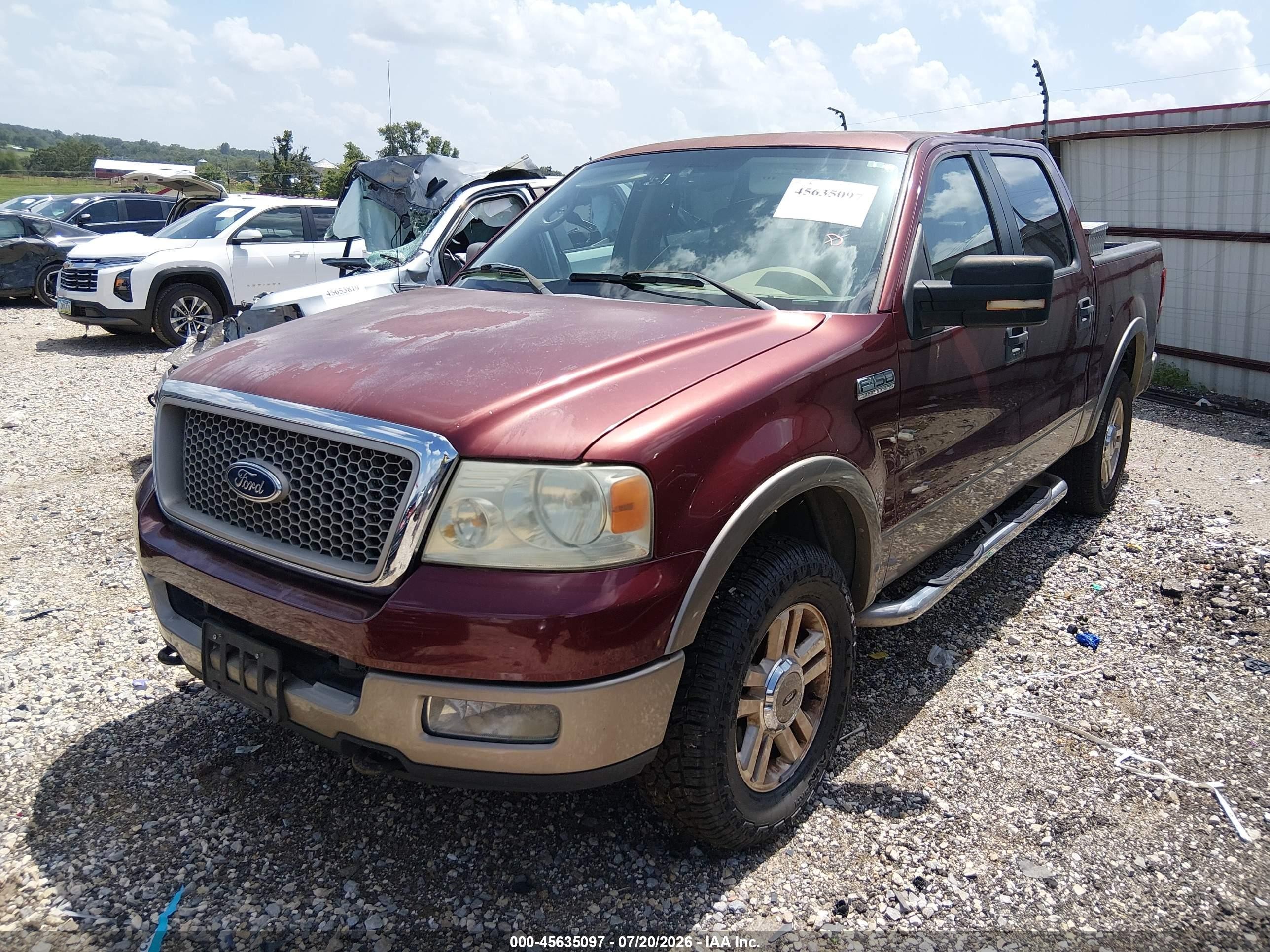 2005 Ford F-150 Fx4/lariat/xlt Maroon vin: 1FTPW145X5FA65841