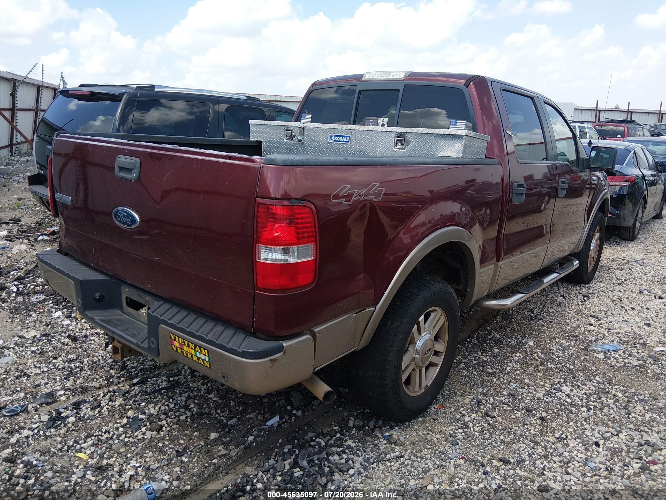 2005 Ford F-150 Fx4/lariat/xlt Maroon vin: 1FTPW145X5FA65841