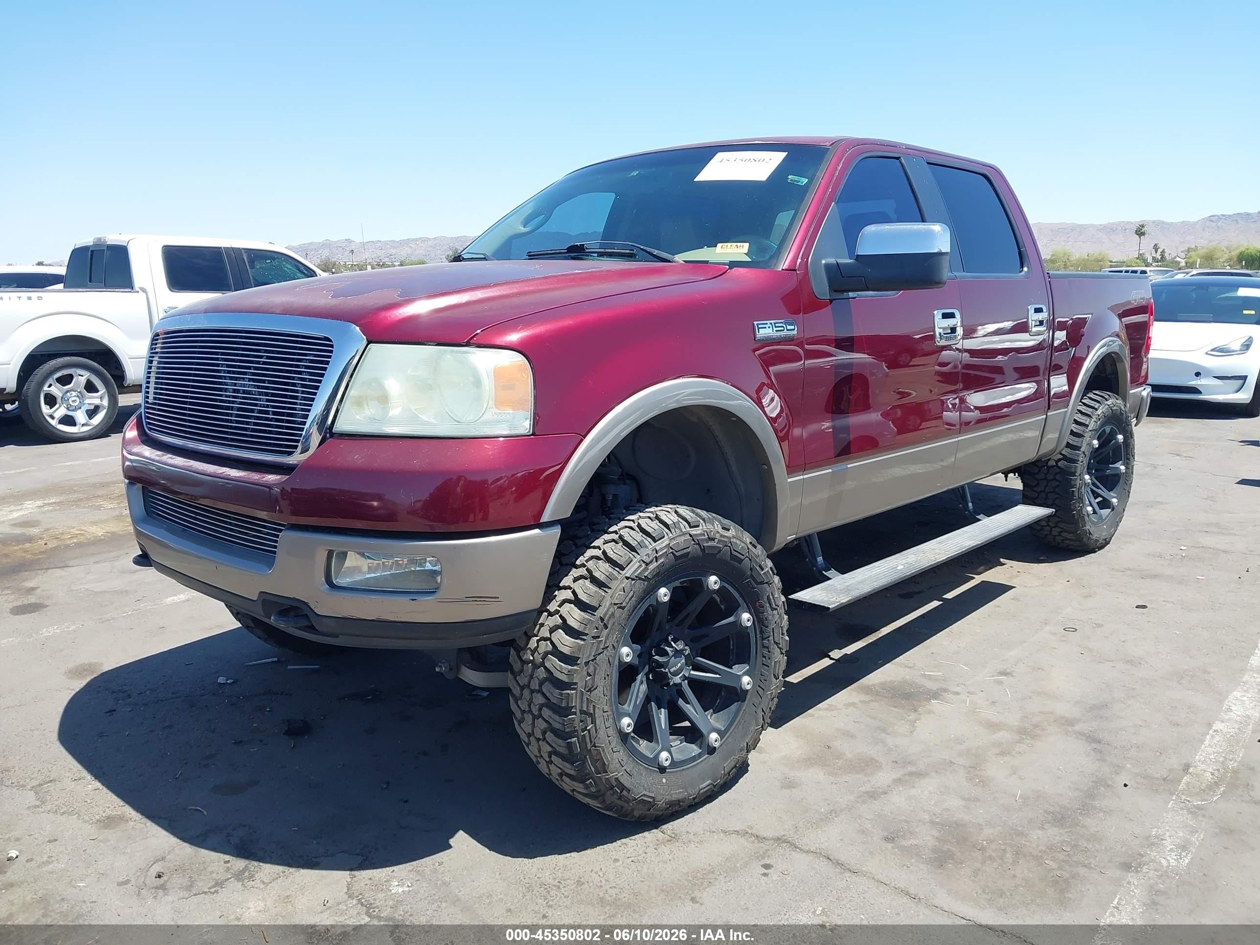 2005 Ford F-150 Fx4/lariat/xlt Maroon vin: 1FTPW145X5FA85037