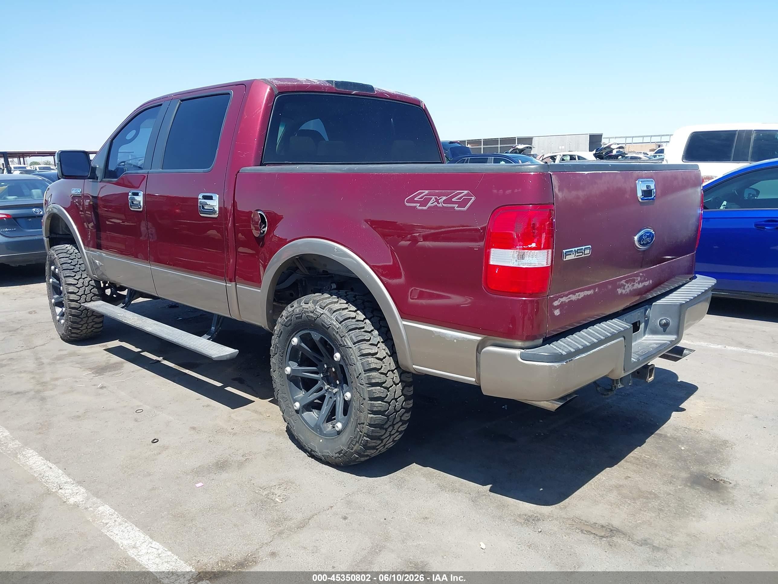 2005 Ford F-150 Fx4/lariat/xlt Maroon vin: 1FTPW145X5FA85037
