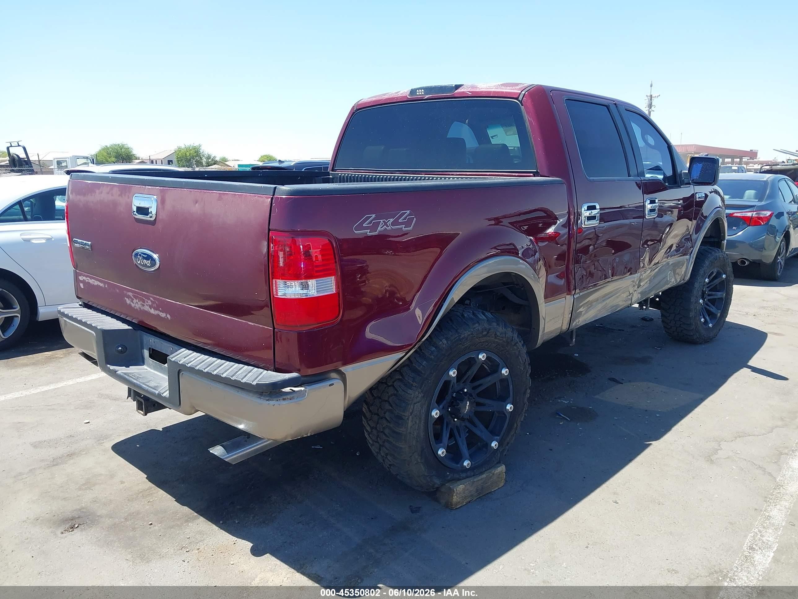 2005 Ford F-150 Fx4/lariat/xlt Maroon vin: 1FTPW145X5FA85037