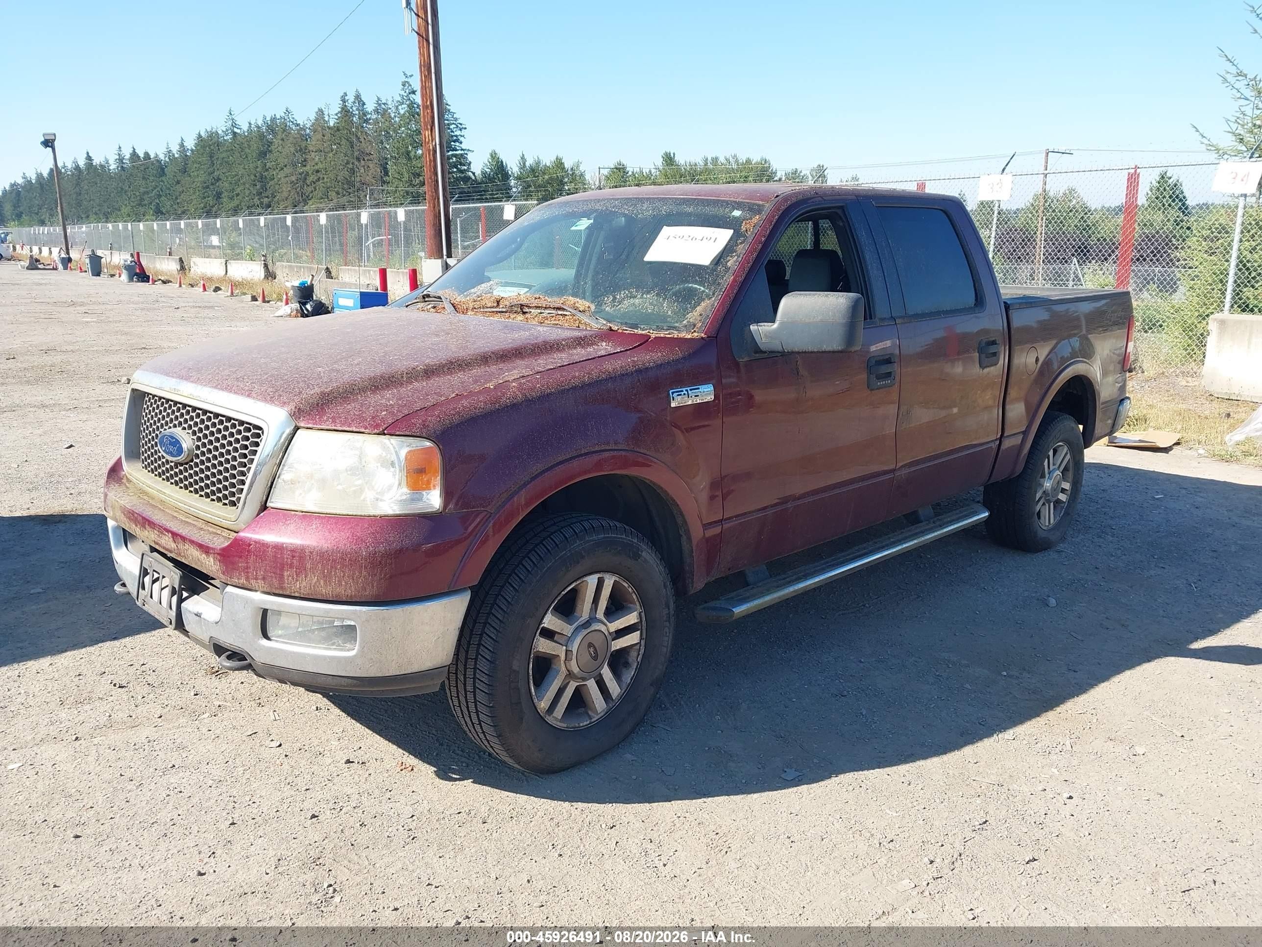 2005 Ford F-150 Fx4/lariat/xlt Maroon vin: 1FTPW145X5FB31272