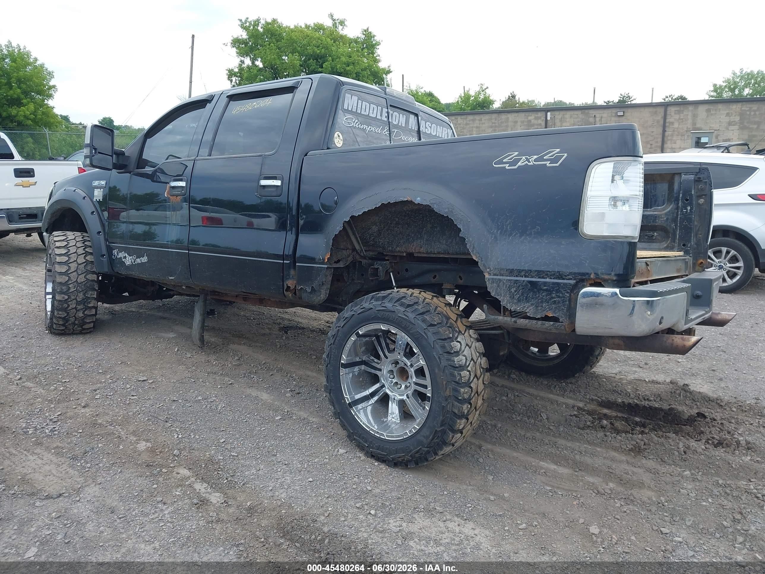 2007 Ford F-150 Fx4/lariat/xlt Black vin: 1FTPW145X7FA23205