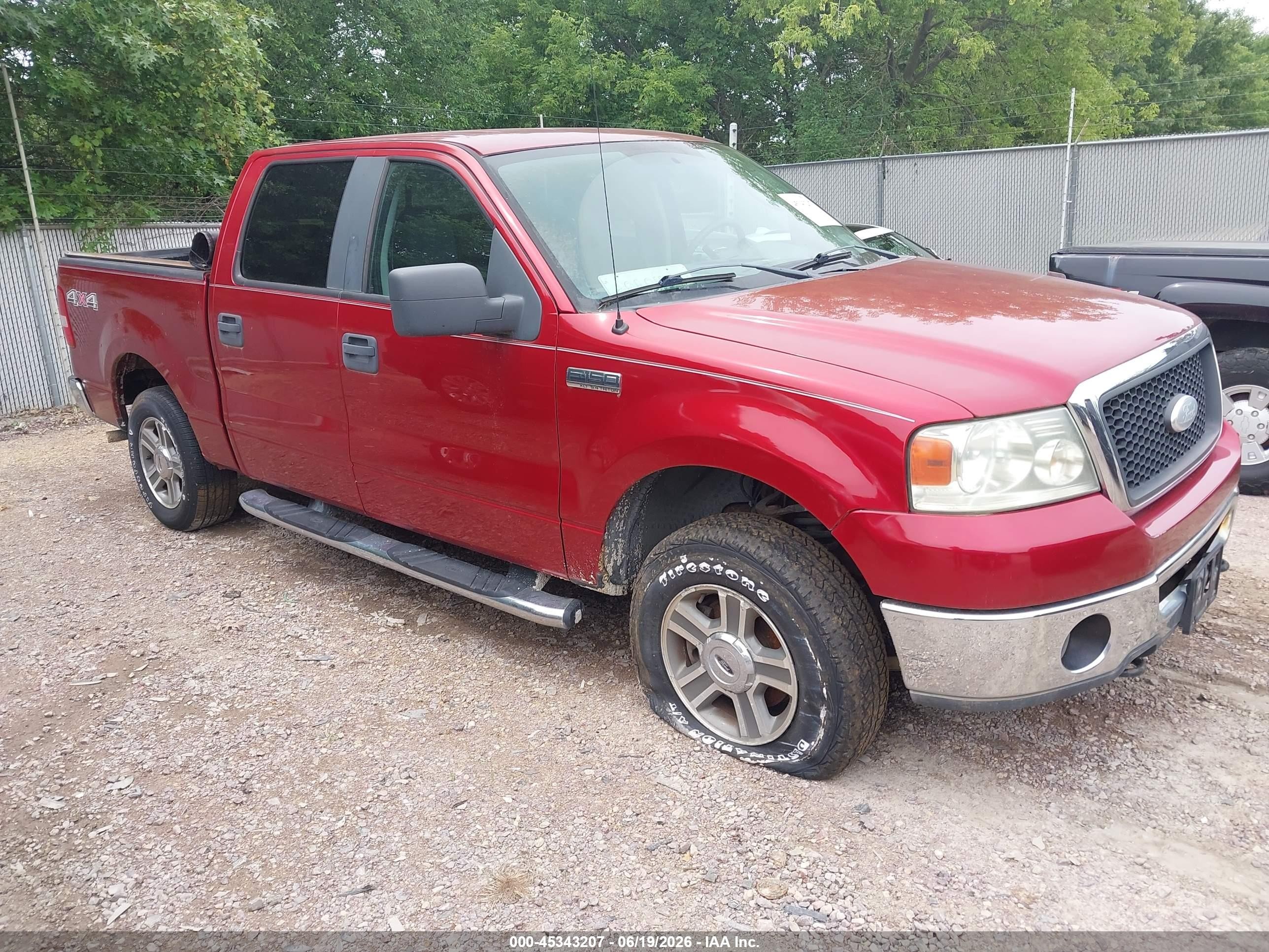 2007 Ford F-150 Fx4/lariat/xlt Red vin: 1FTPW14V07FA03352