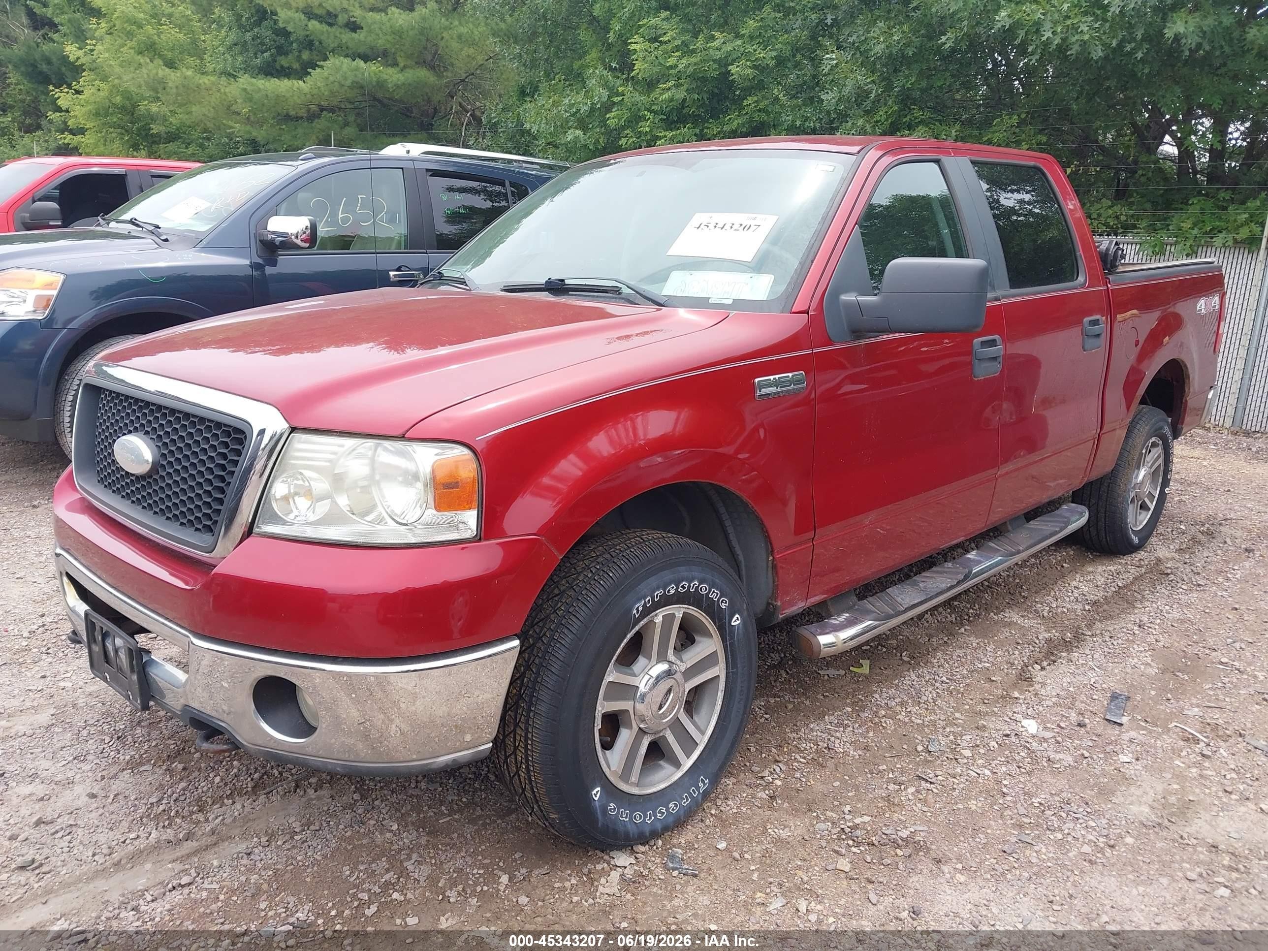 2007 Ford F-150 Fx4/lariat/xlt Red vin: 1FTPW14V07FA03352
