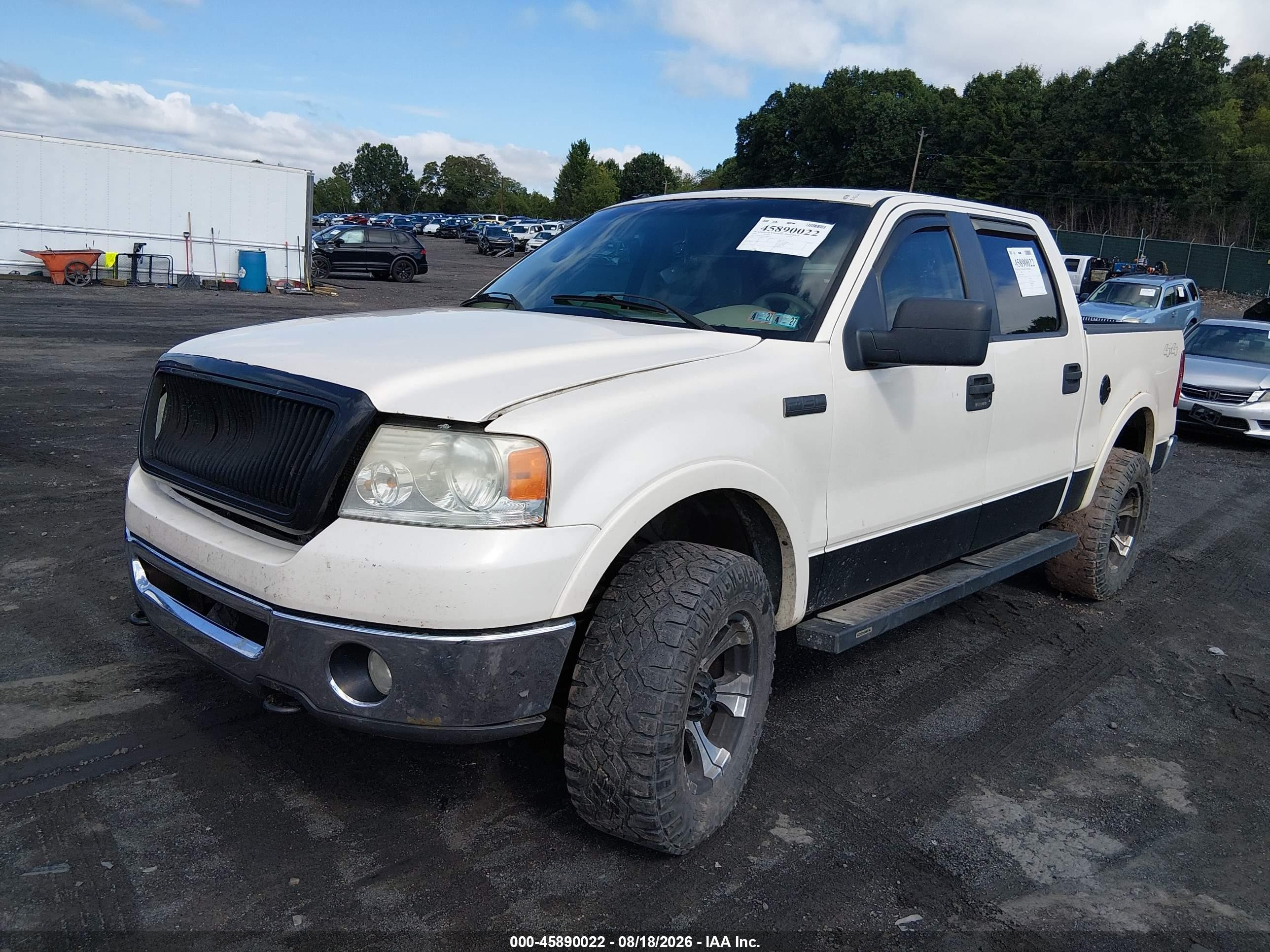 2007 Ford F-150 Fx4/lariat/xlt White vin: 1FTPW14V07FA80237