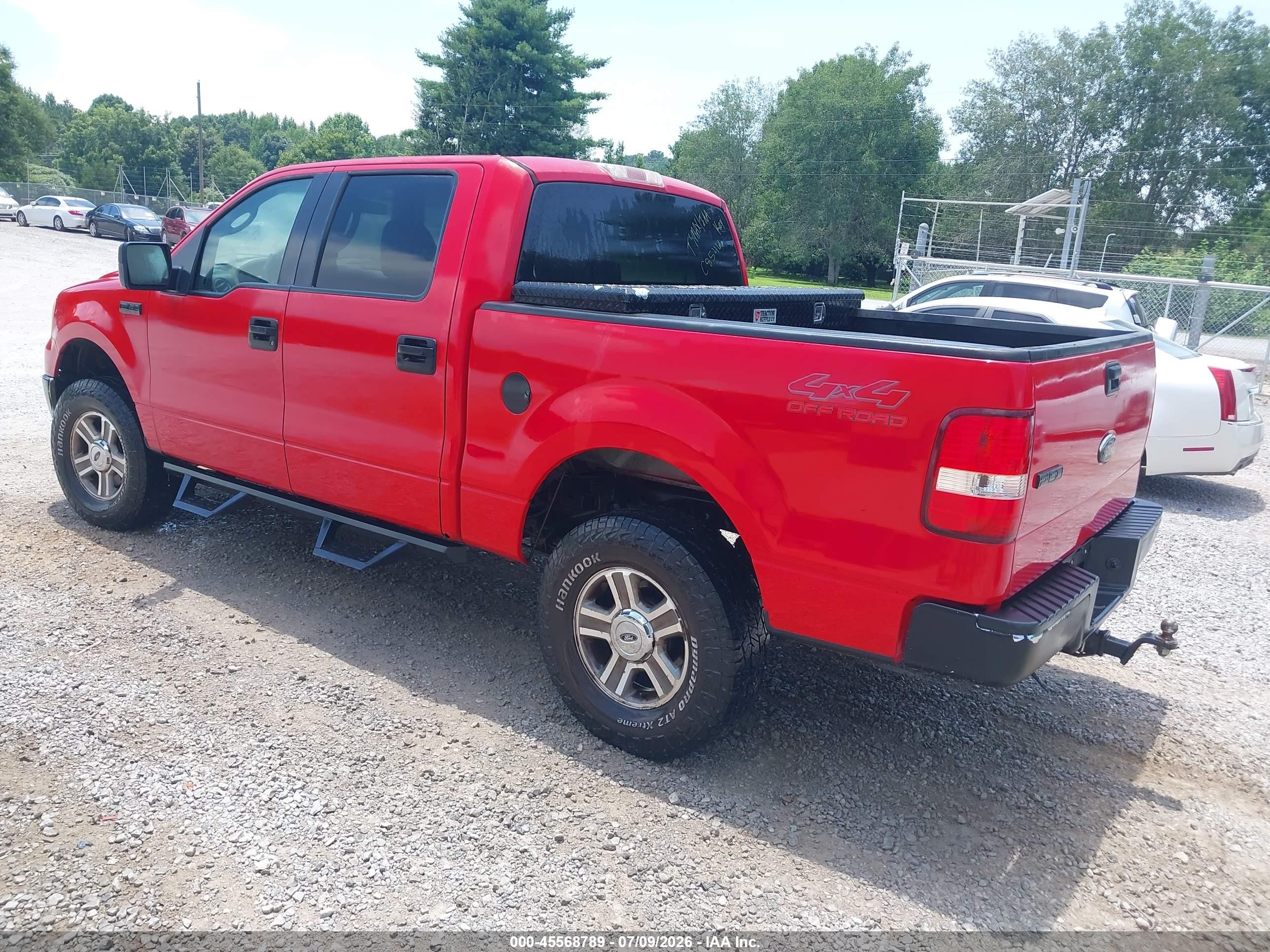 2007 Ford F-150 Fx4/lariat/xlt Red vin: 1FTPW14V07KC85466