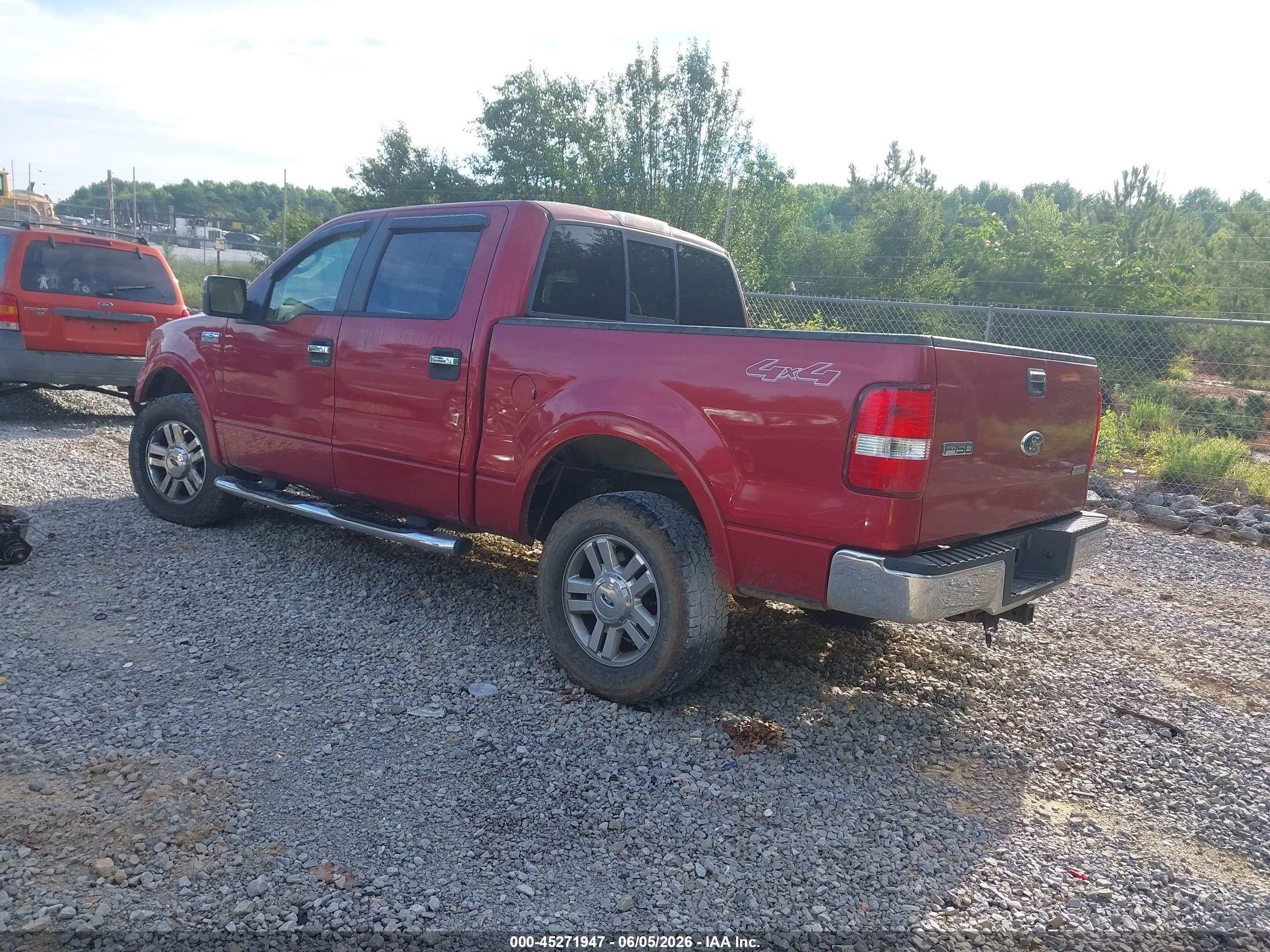 2007 Ford F-150 Fx4/lariat/xlt Red vin: 1FTPW14V07KC88447