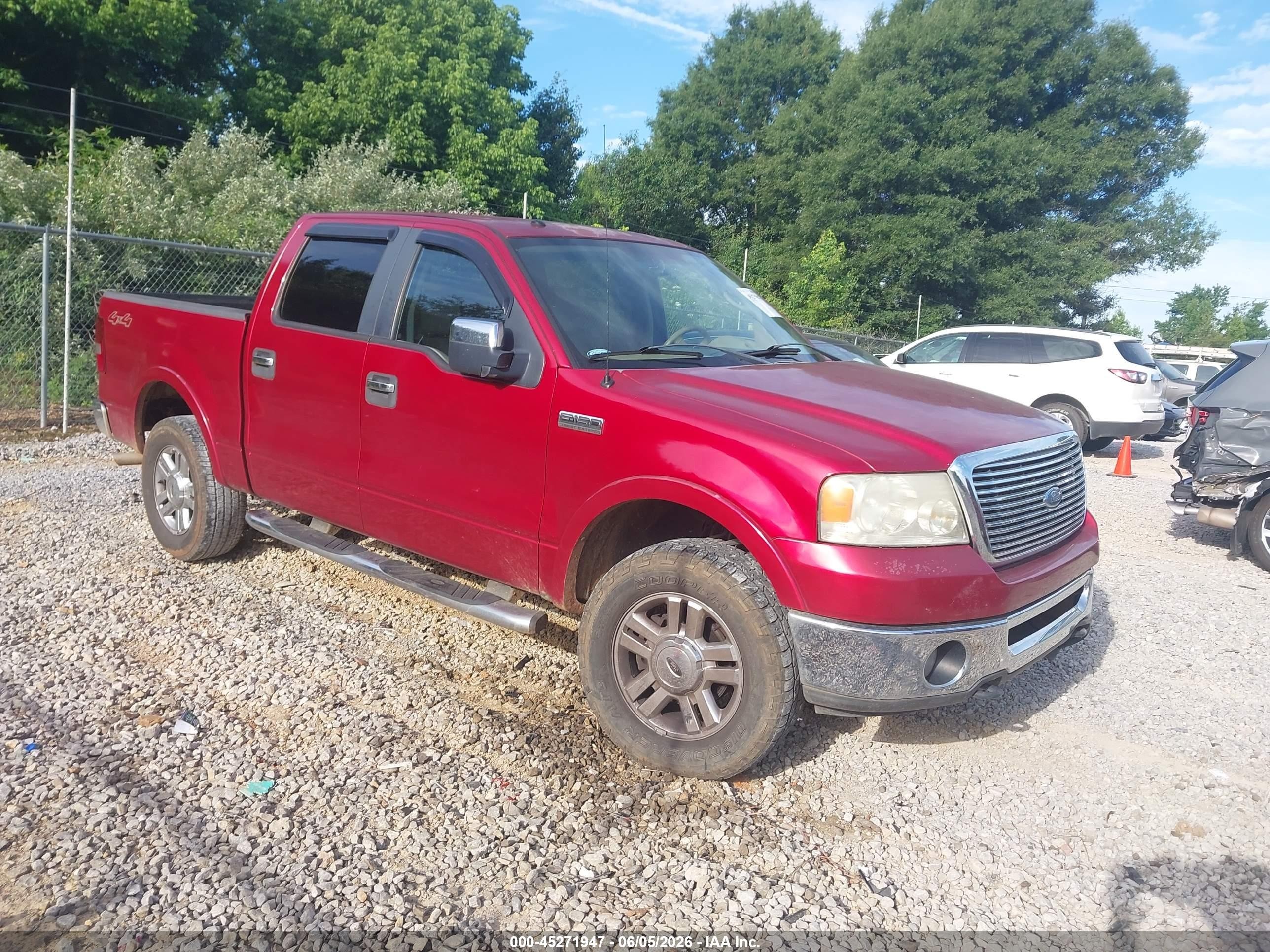 2007 Ford F-150 Fx4/lariat/xlt Red vin: 1FTPW14V07KC88447
