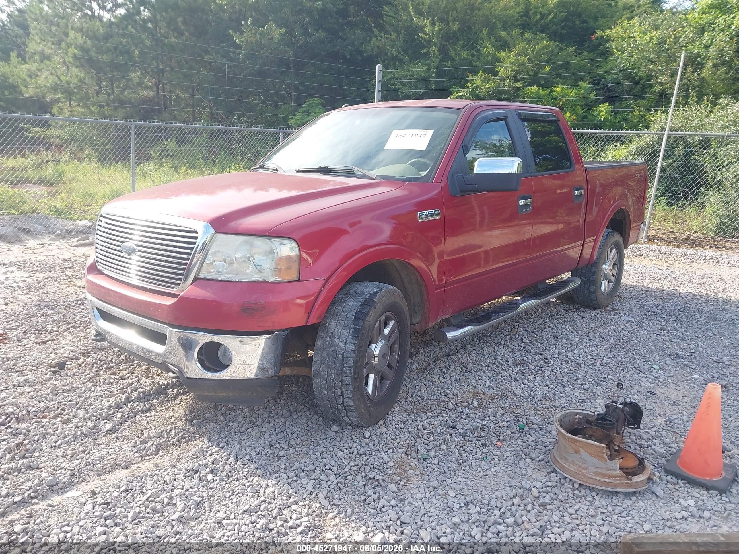 2007 Ford F-150 Fx4/lariat/xlt Red vin: 1FTPW14V07KC88447