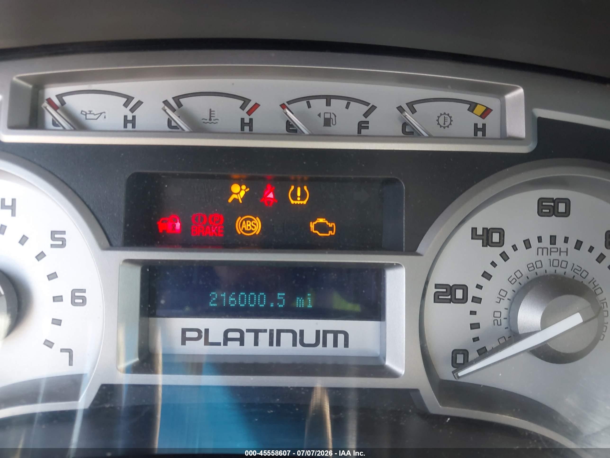 2009 Ford F-150 Platinum White vin: 1FTPW14V09FA71752