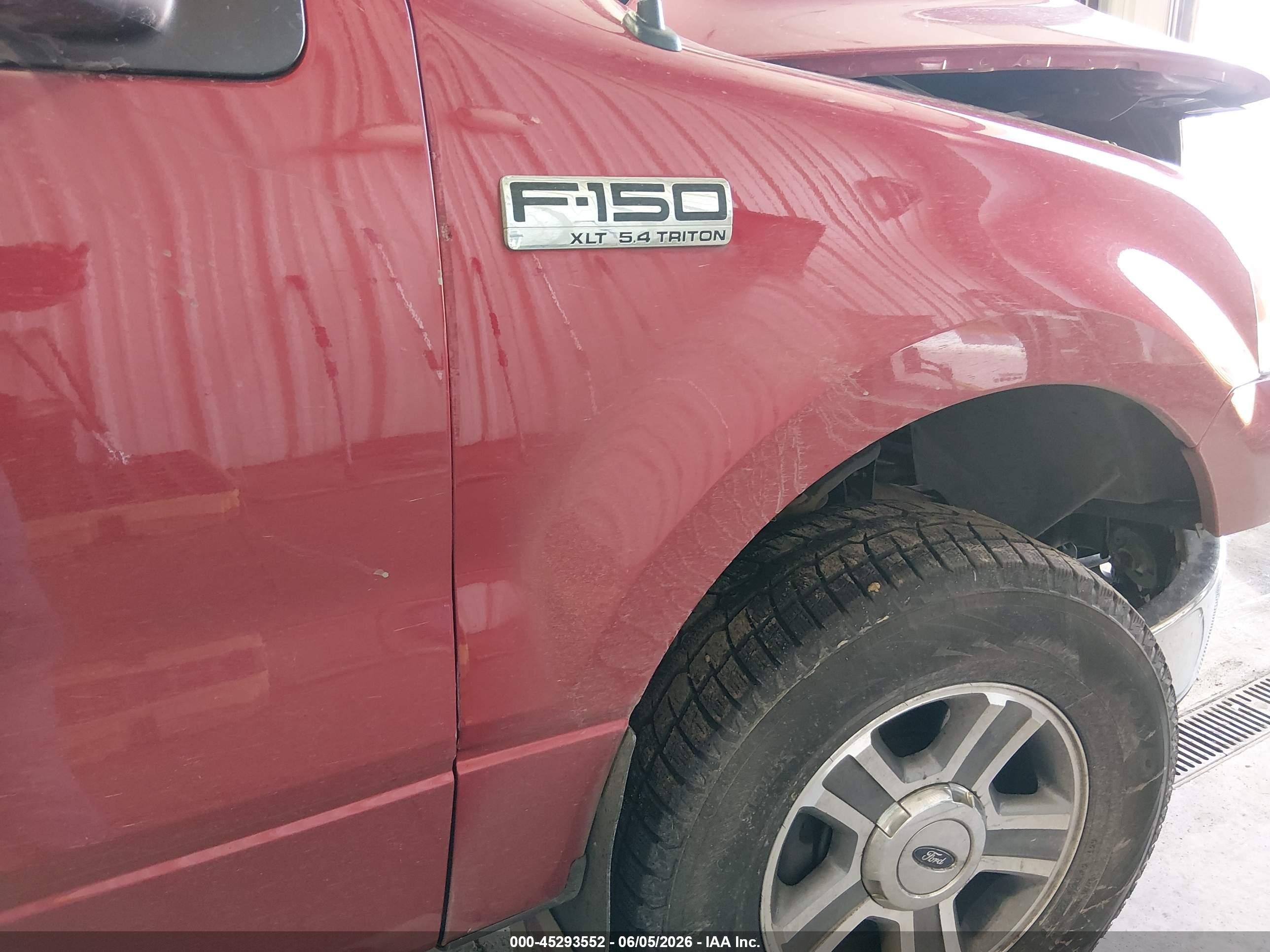 2007 Ford F-150 Red vin: 1FTPW14V17FB26948