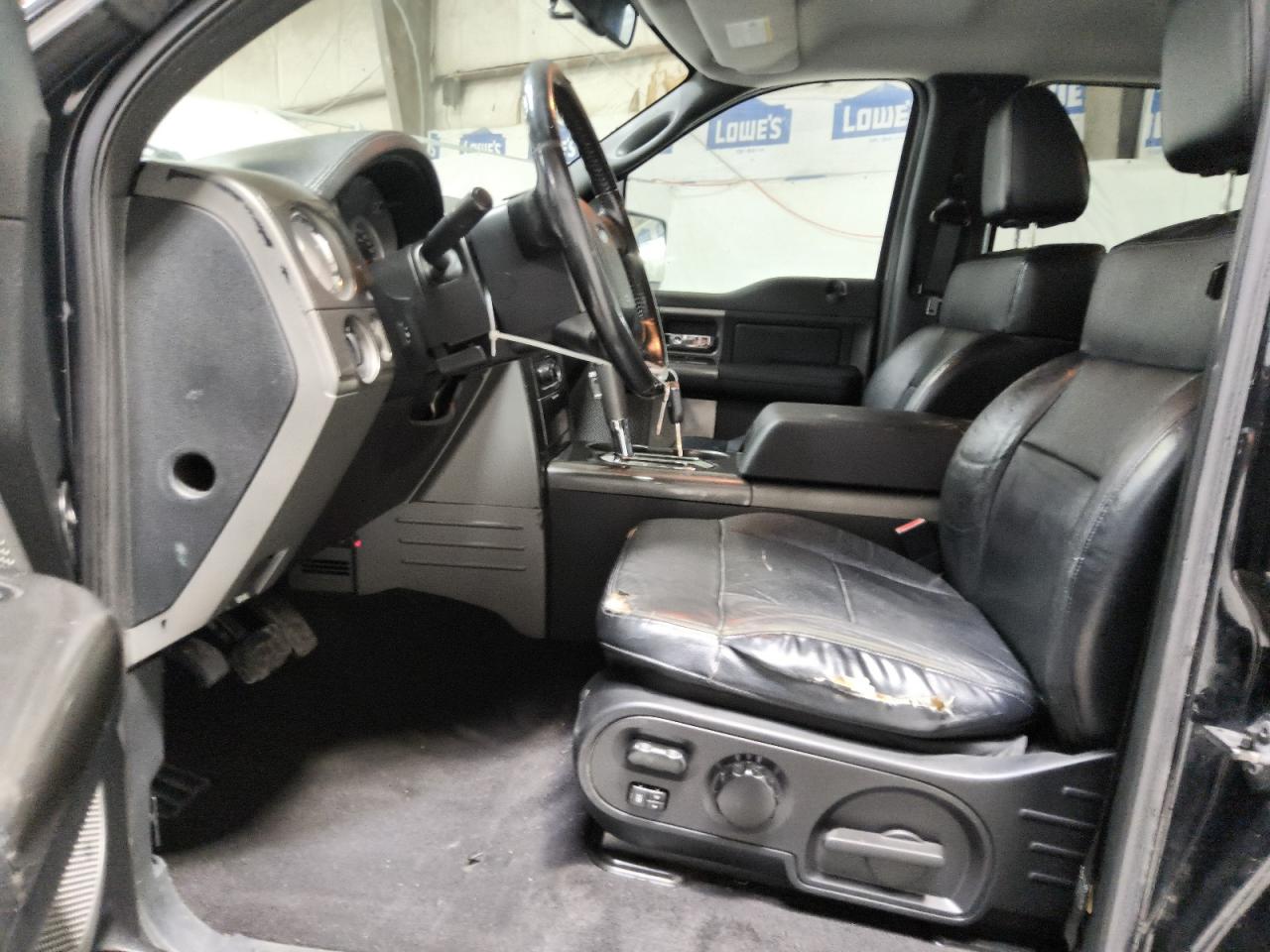 2008 Ford F150 Supercrew Black vin: 1FTPW14V18FA60693 Damage: Left Front Seat, Torn, 6 To 7 Inches