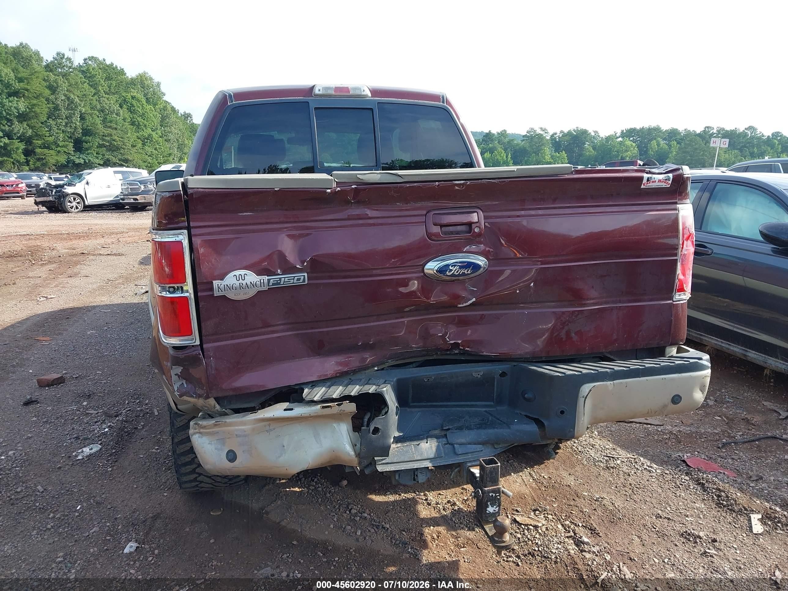 2009 Ford F-150 Fx4/king Ranch/lariat/platinum/xl/xlt Red vin: 1FTPW14V19KA62131