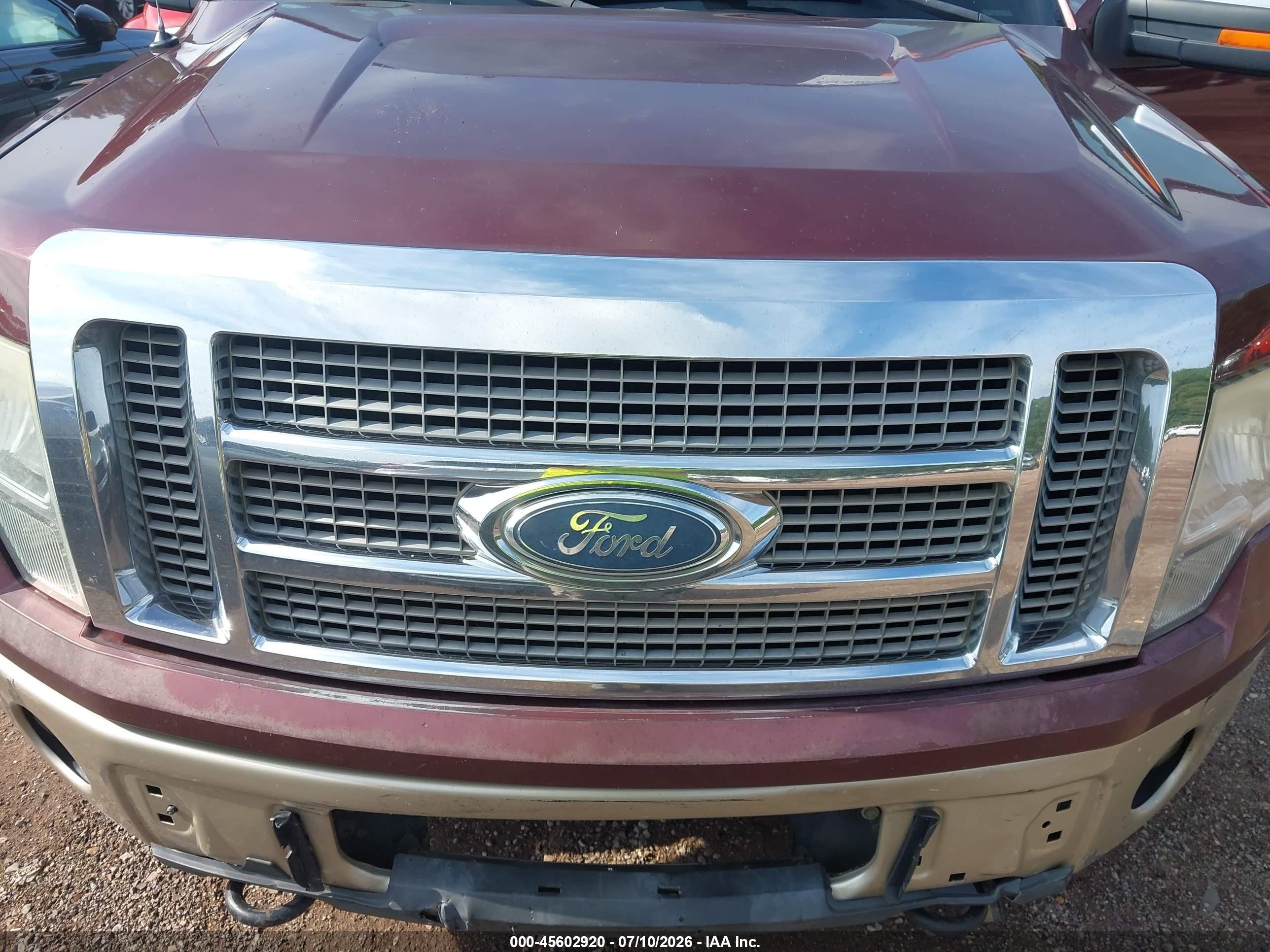 2009 Ford F-150 Fx4/king Ranch/lariat/platinum/xl/xlt Red vin: 1FTPW14V19KA62131