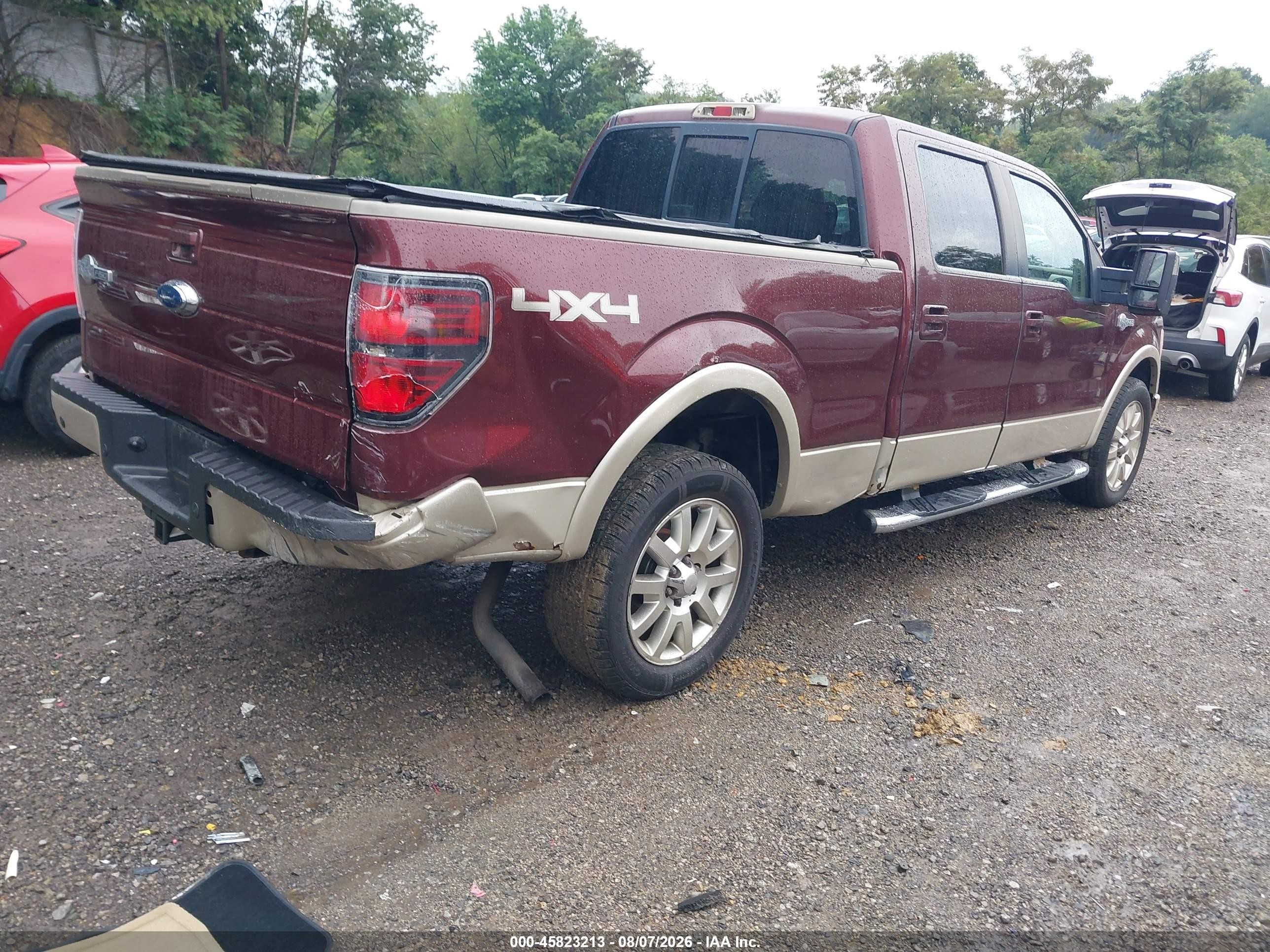 2009 Ford F-150 Fx4/king Ranch/lariat/platinum/xl/xlt Maroon vin: 1FTPW14V19KB82771