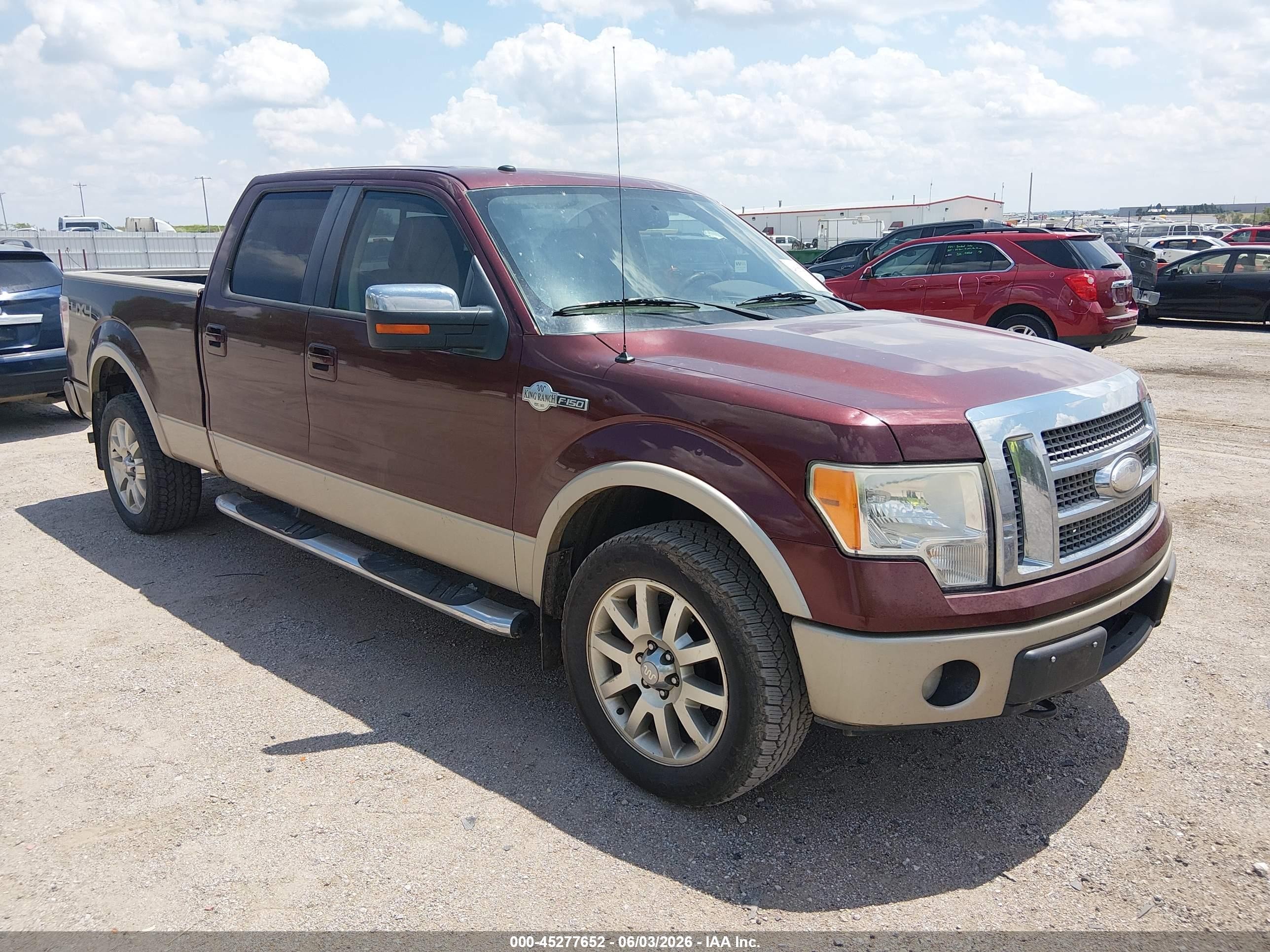 2009 Ford F-150 Fx4/king Ranch/lariat/platinum/xl/xlt Maroon vin: 1FTPW14V19KB98954