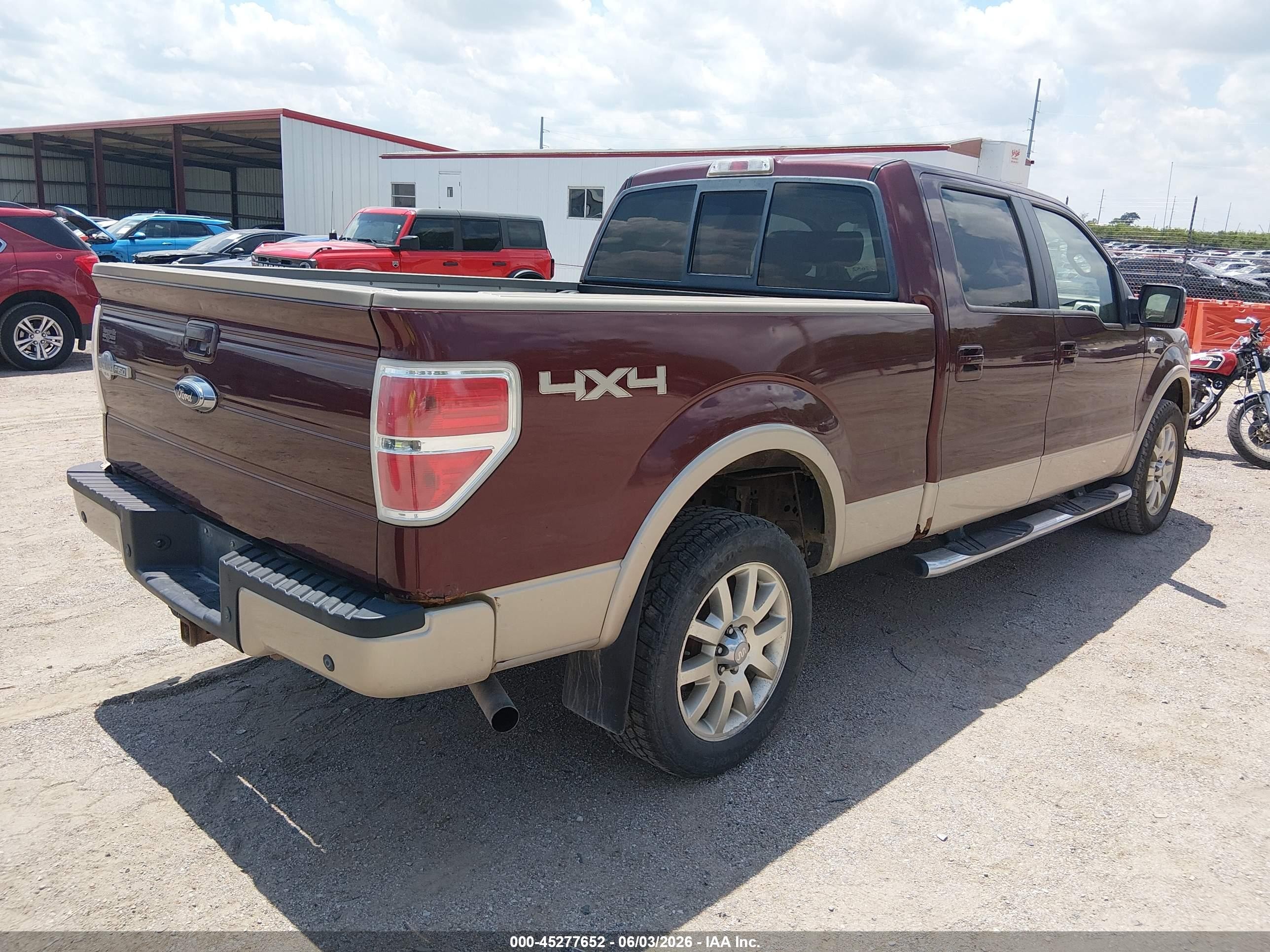 2009 Ford F-150 Fx4/king Ranch/lariat/platinum/xl/xlt Maroon vin: 1FTPW14V19KB98954