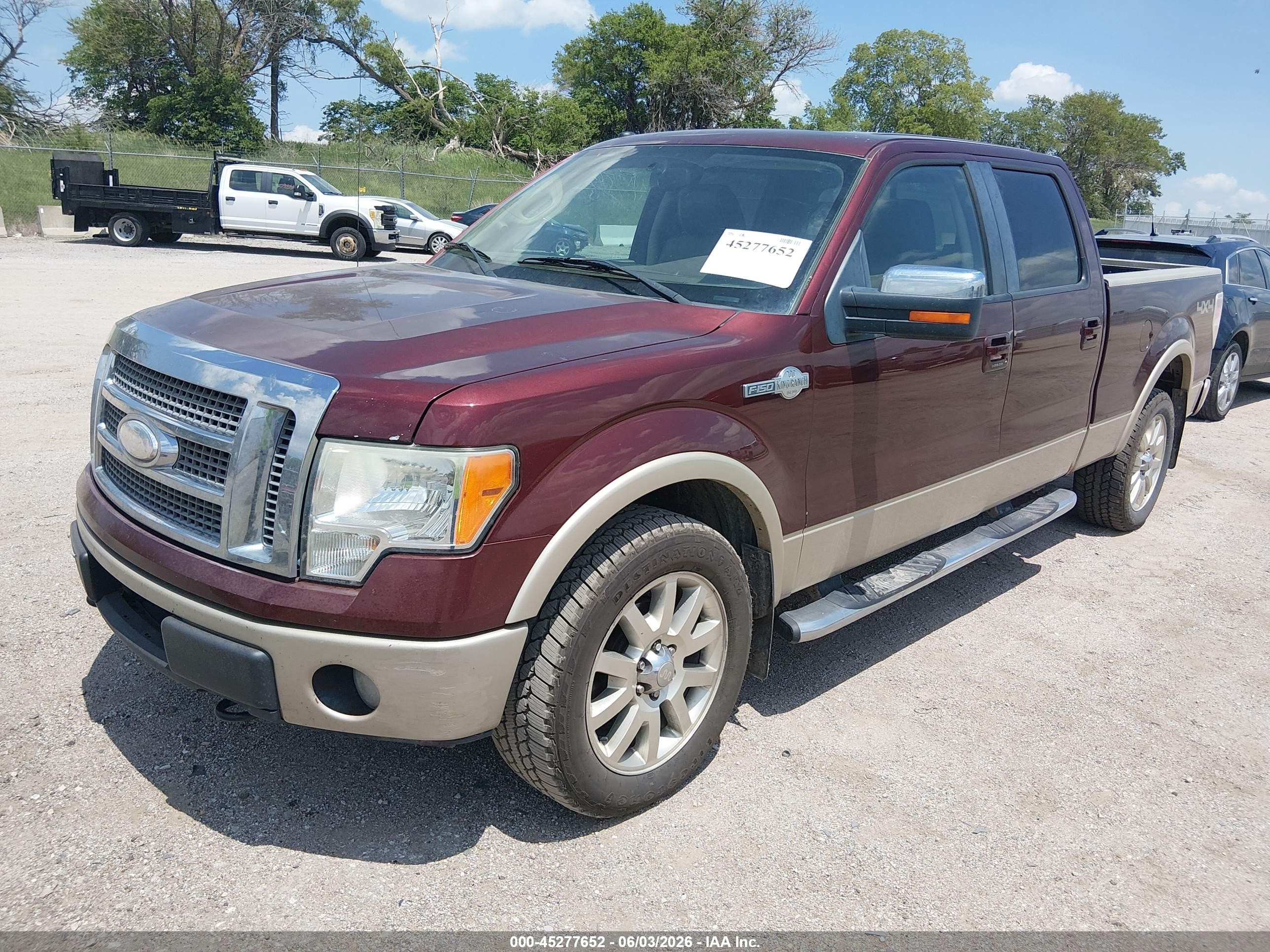 2009 Ford F-150 Fx4/king Ranch/lariat/platinum/xl/xlt Maroon vin: 1FTPW14V19KB98954