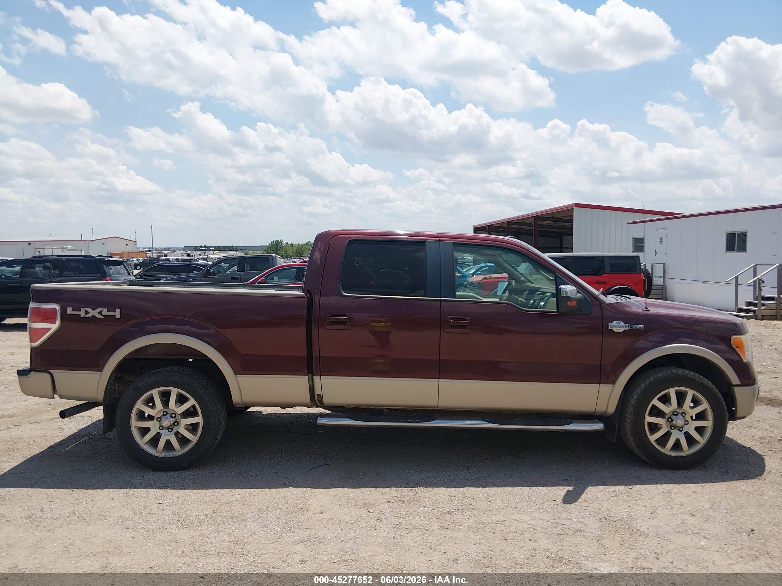 2009 Ford F-150 Fx4/king Ranch/lariat/platinum/xl/xlt Maroon vin: 1FTPW14V19KB98954