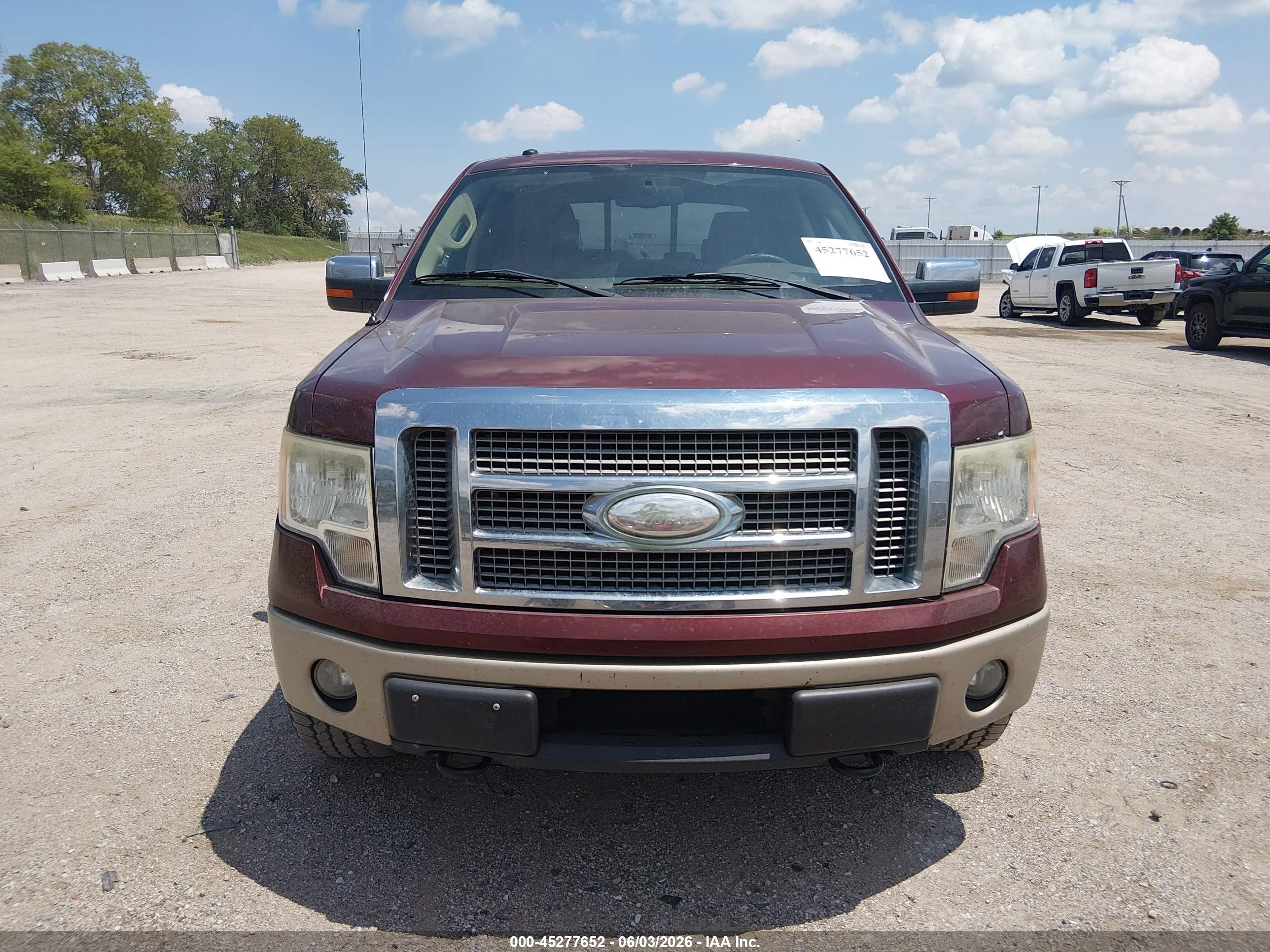 2009 Ford F-150 Fx4/king Ranch/lariat/platinum/xl/xlt Maroon vin: 1FTPW14V19KB98954