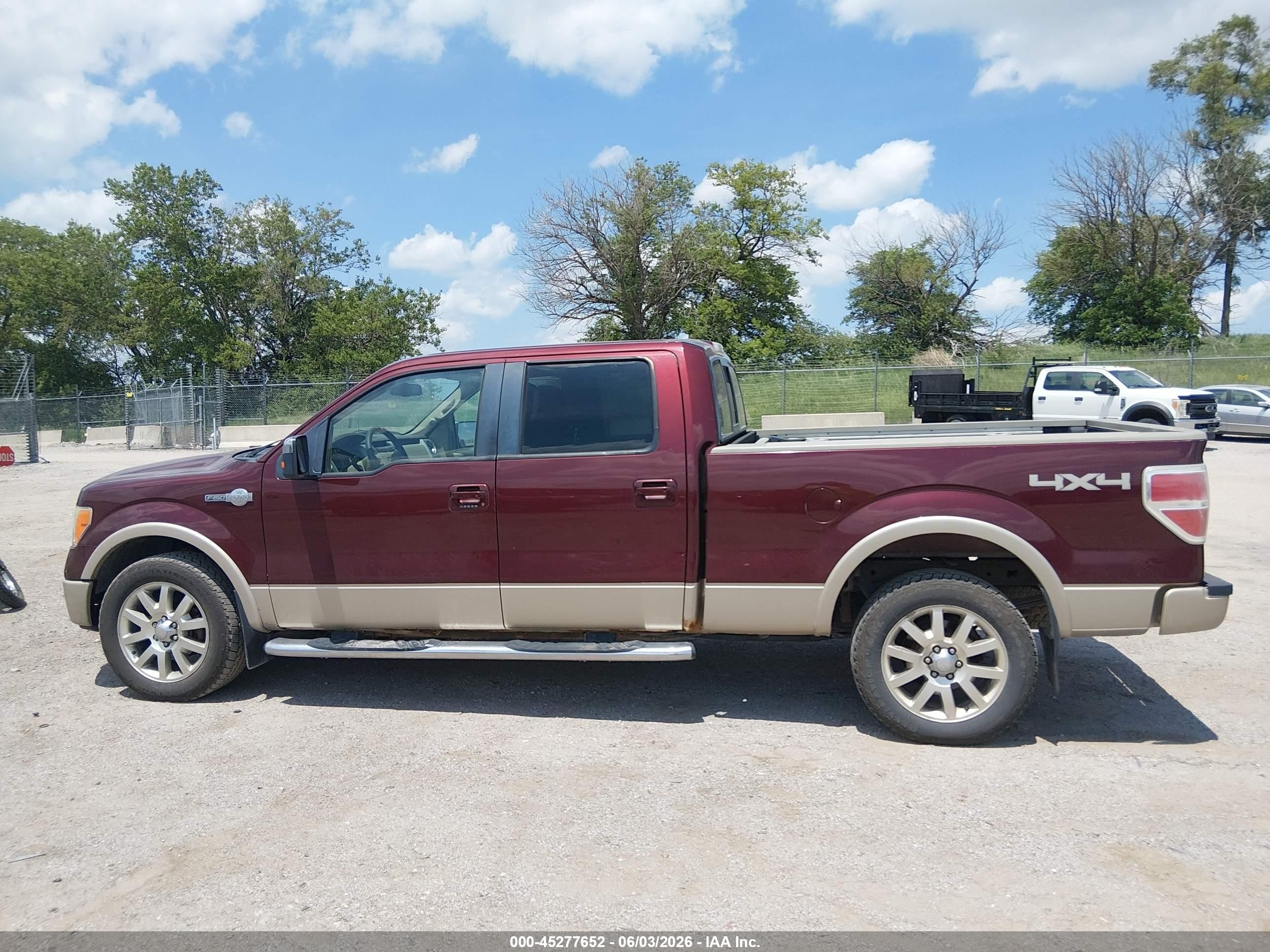 2009 Ford F-150 Fx4/king Ranch/lariat/platinum/xl/xlt Maroon vin: 1FTPW14V19KB98954