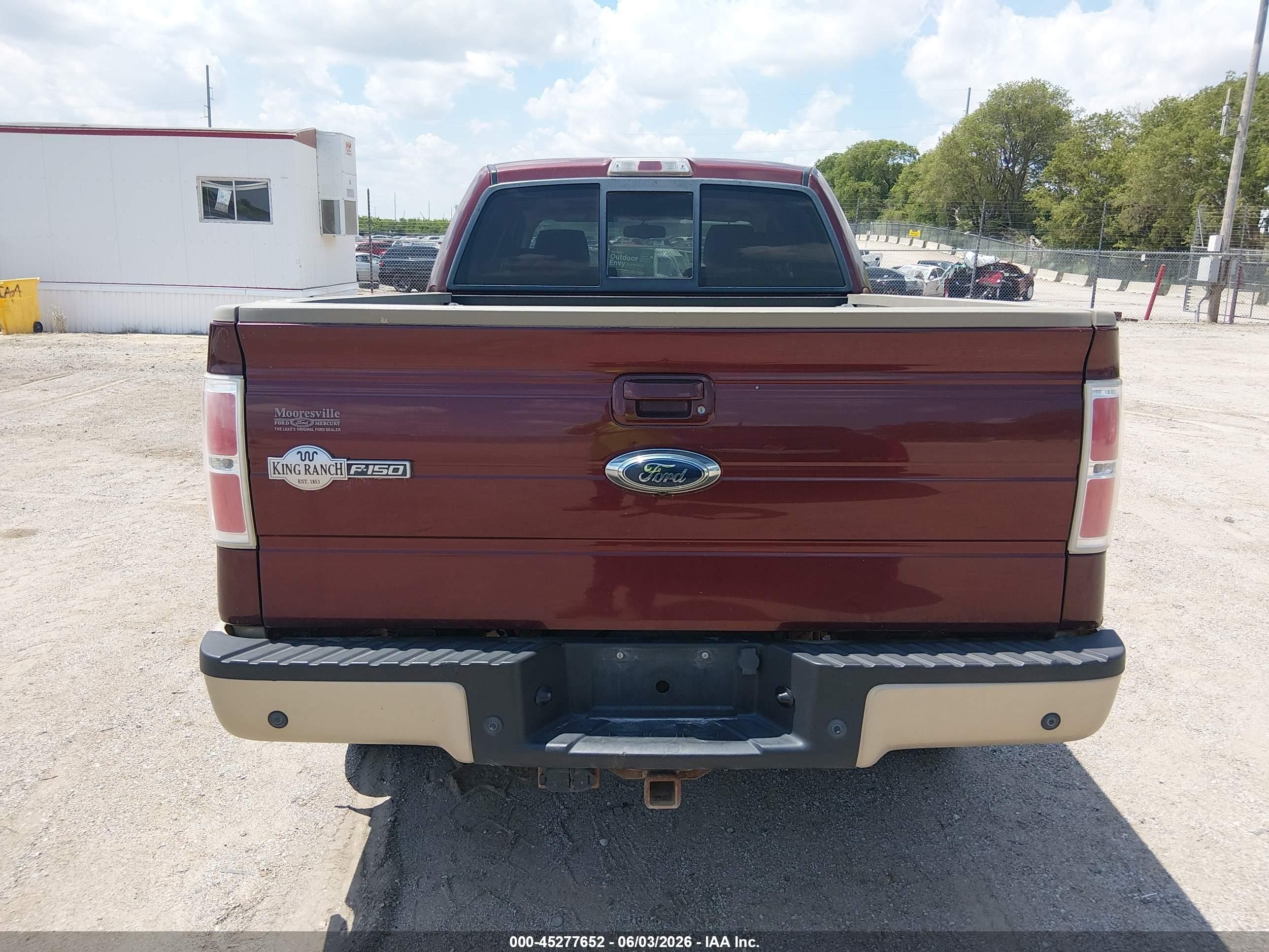 2009 Ford F-150 Fx4/king Ranch/lariat/platinum/xl/xlt Maroon vin: 1FTPW14V19KB98954