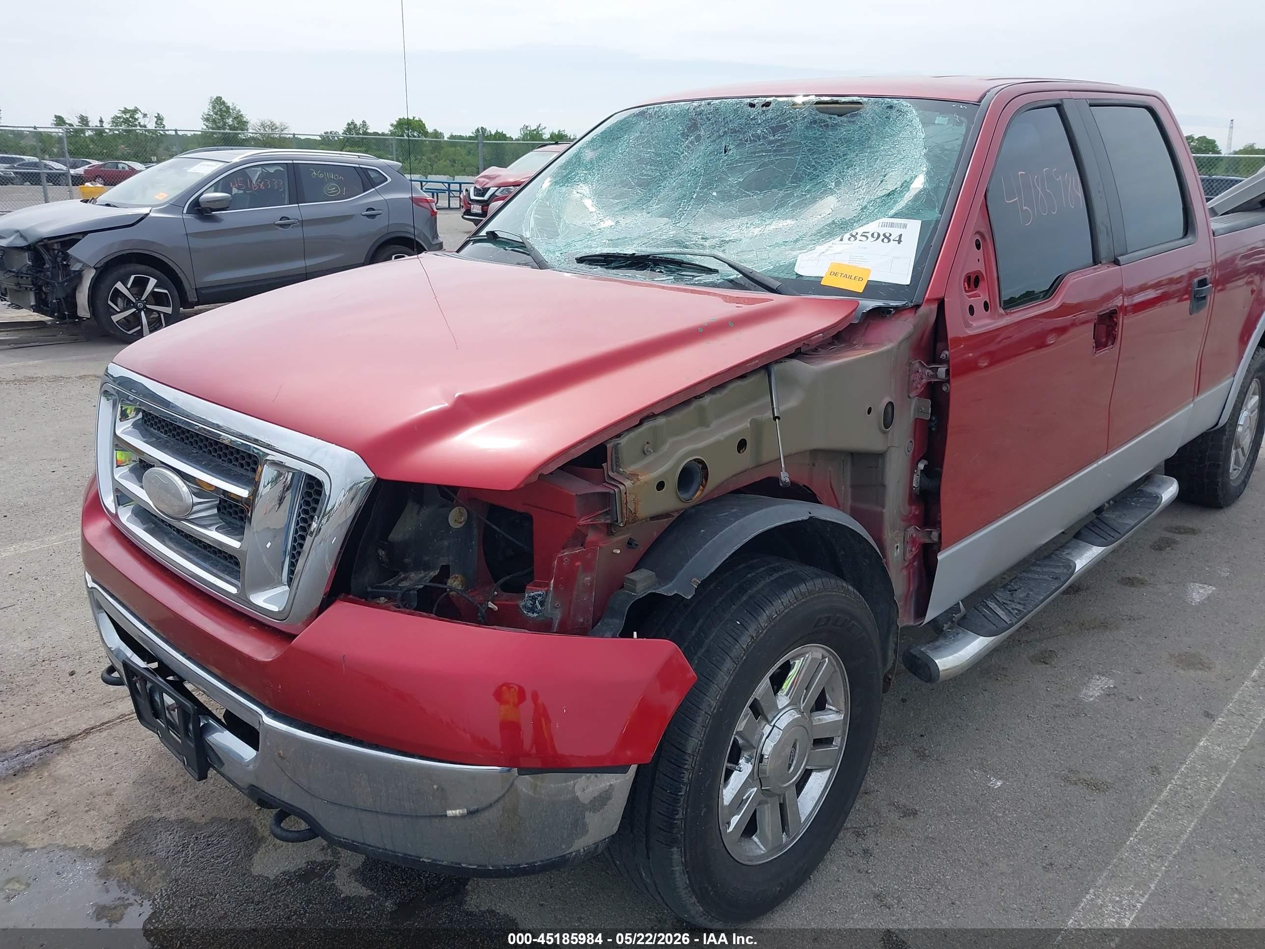 2007 Ford F-150 Fx4/lariat/xlt Red vin: 1FTPW14V27FB48022